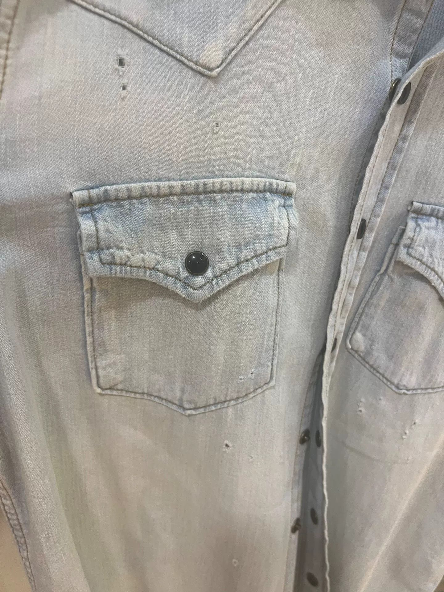 Saint Laurent Paris Saint Laurent Classic Western Denim Shirt Size US M / EU 48-50 / 2 - 8 Thumbnail