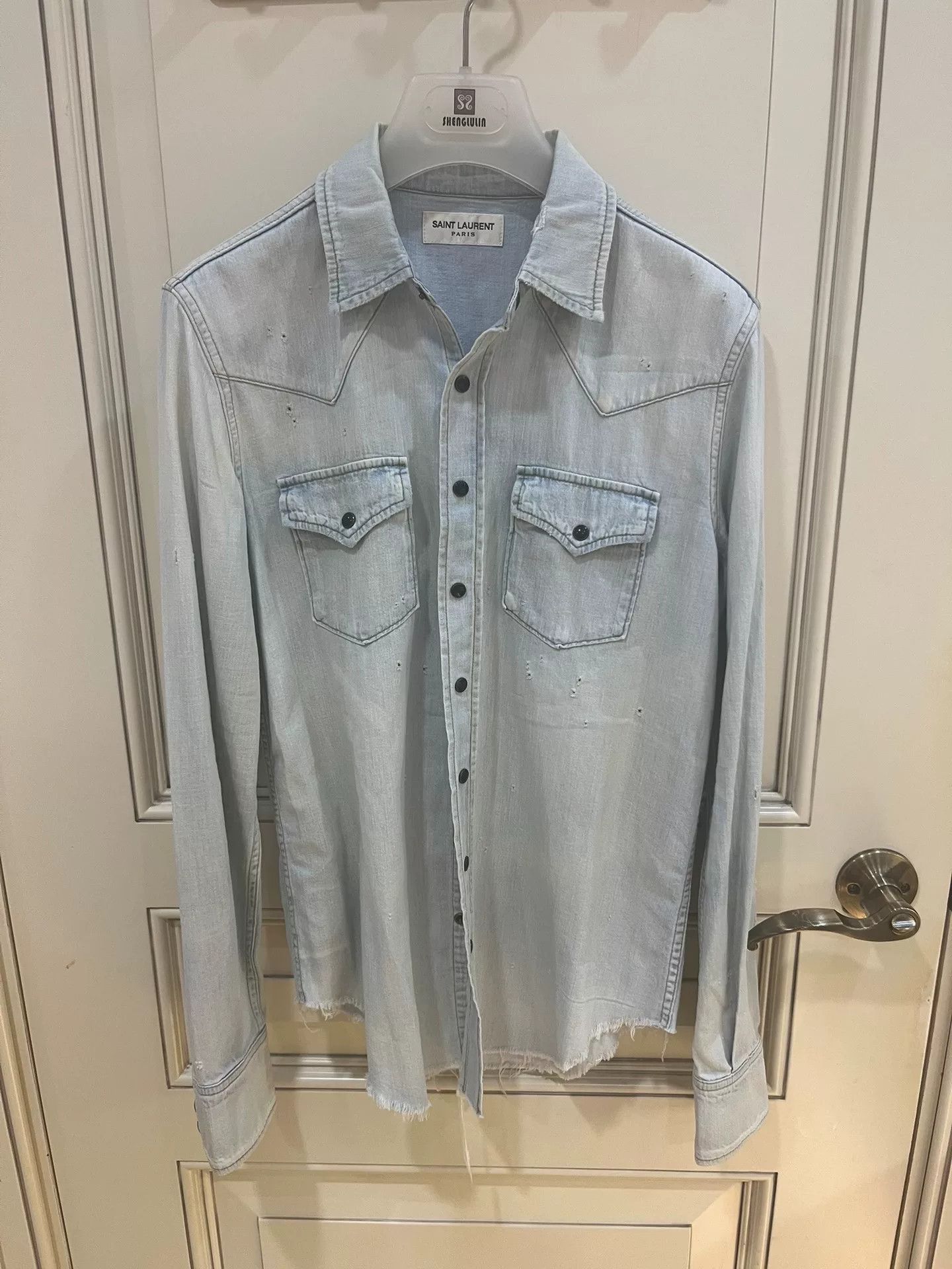 Saint Laurent Paris Saint Laurent Classic Western Denim Shirt Size US M / EU 48-50 / 2 - 3 Thumbnail