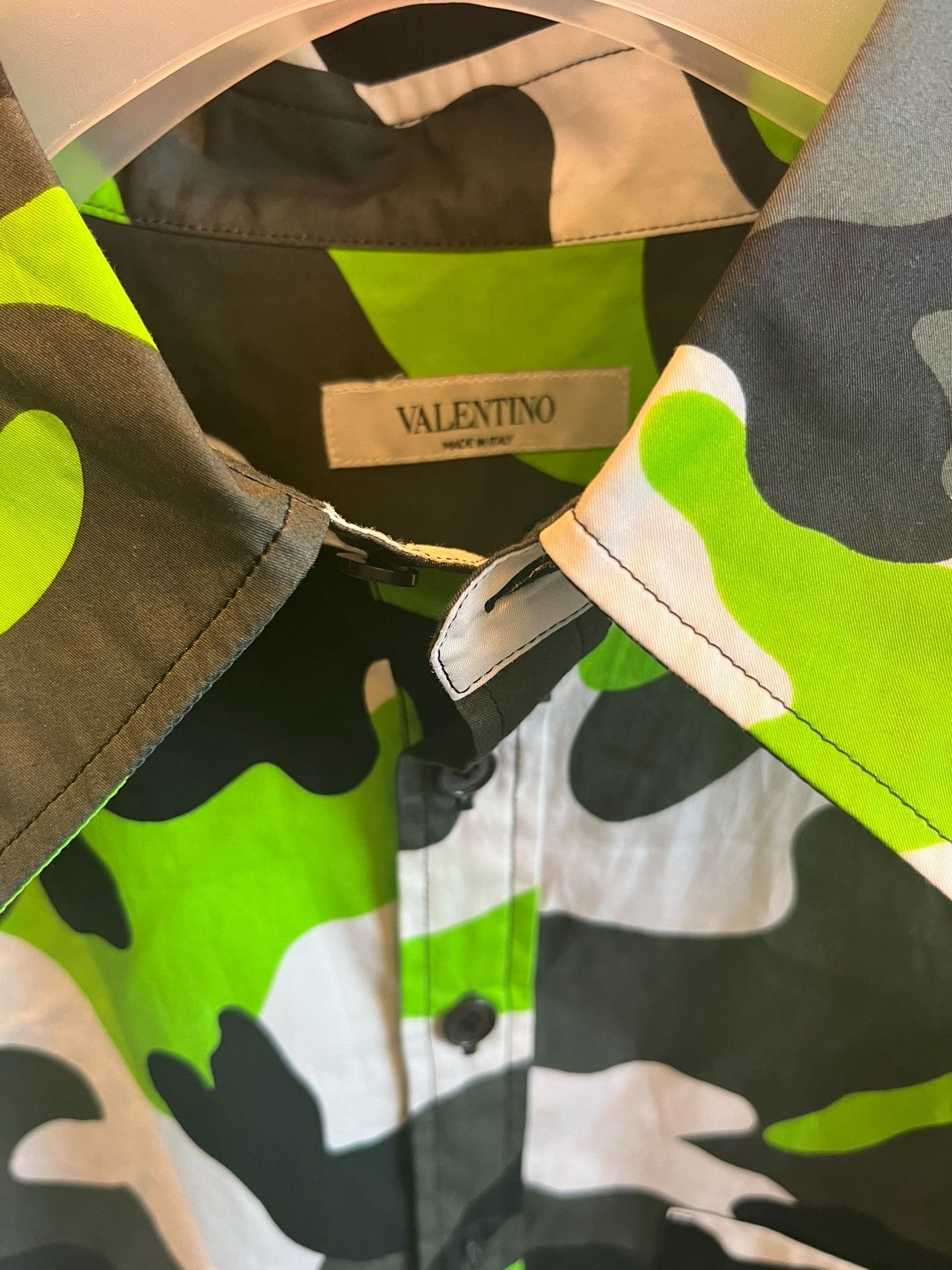 Valentino Valentino Fluorescent Green Camo Oversized Shirt Size US M / EU 48-50 / 2 - 2 Thumbnail