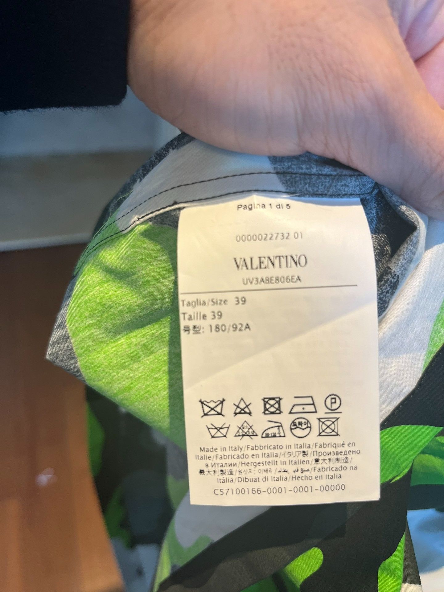 Valentino Valentino Fluorescent Green Camo Oversized Shirt Size US M / EU 48-50 / 2 - 6 Thumbnail