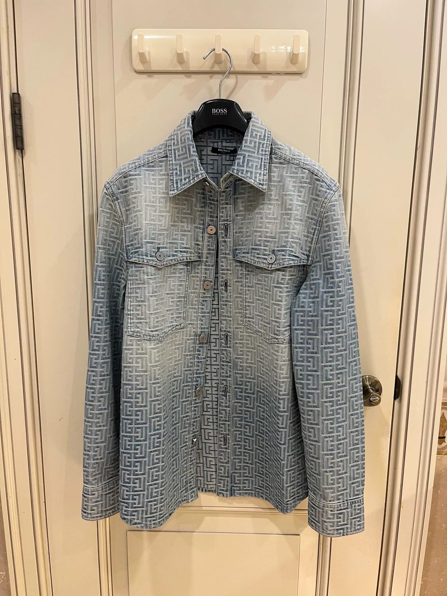 Balmain Balmain Monogram Denim Shirt Jacket Size US S / EU 44-46 / 1 - 6 Thumbnail