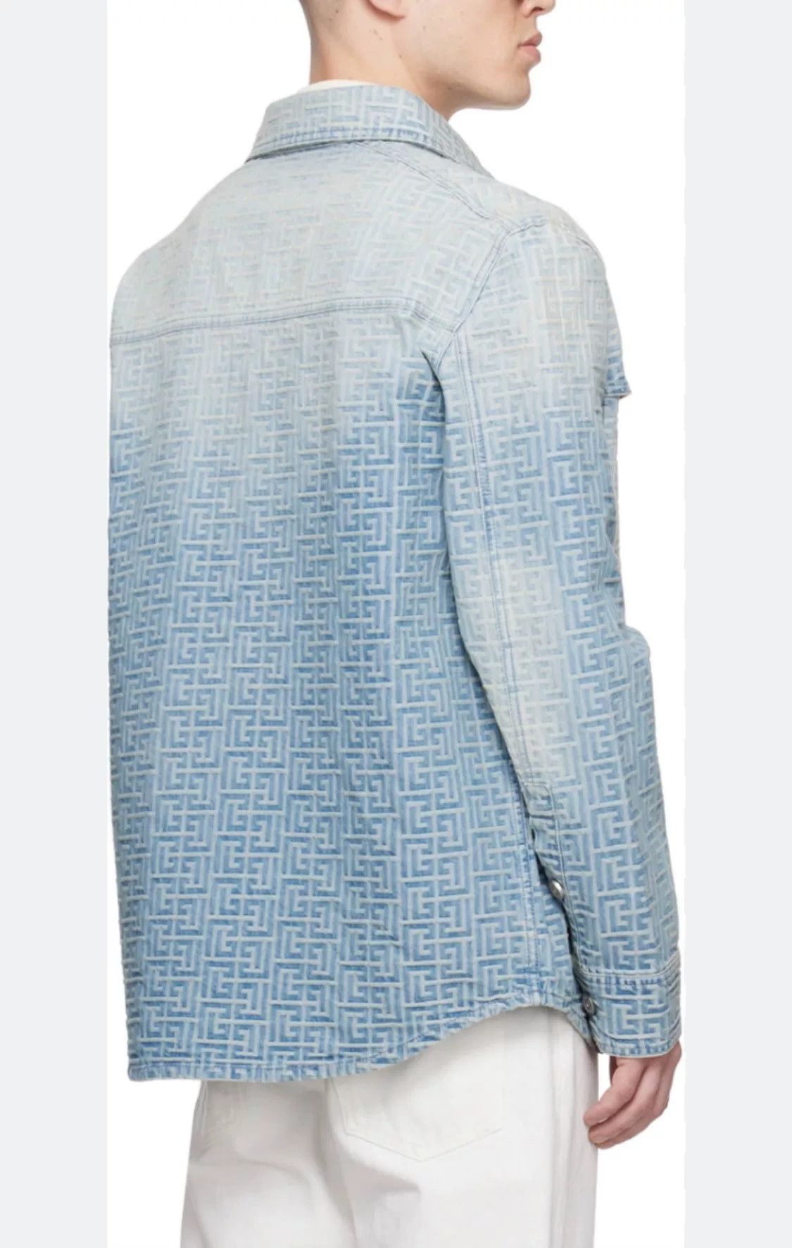 Balmain Balmain Monogram Denim Shirt Jacket Size US S / EU 44-46 / 1 - 2 Thumbnail