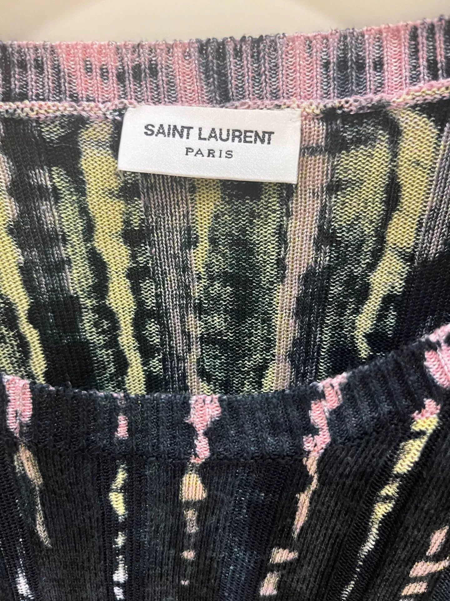 Saint Laurent Paris Saint Laurent SLP Black Tie-Dye Embroidered Knit Size US M / EU 48-50 / 2 - 4 Thumbnail