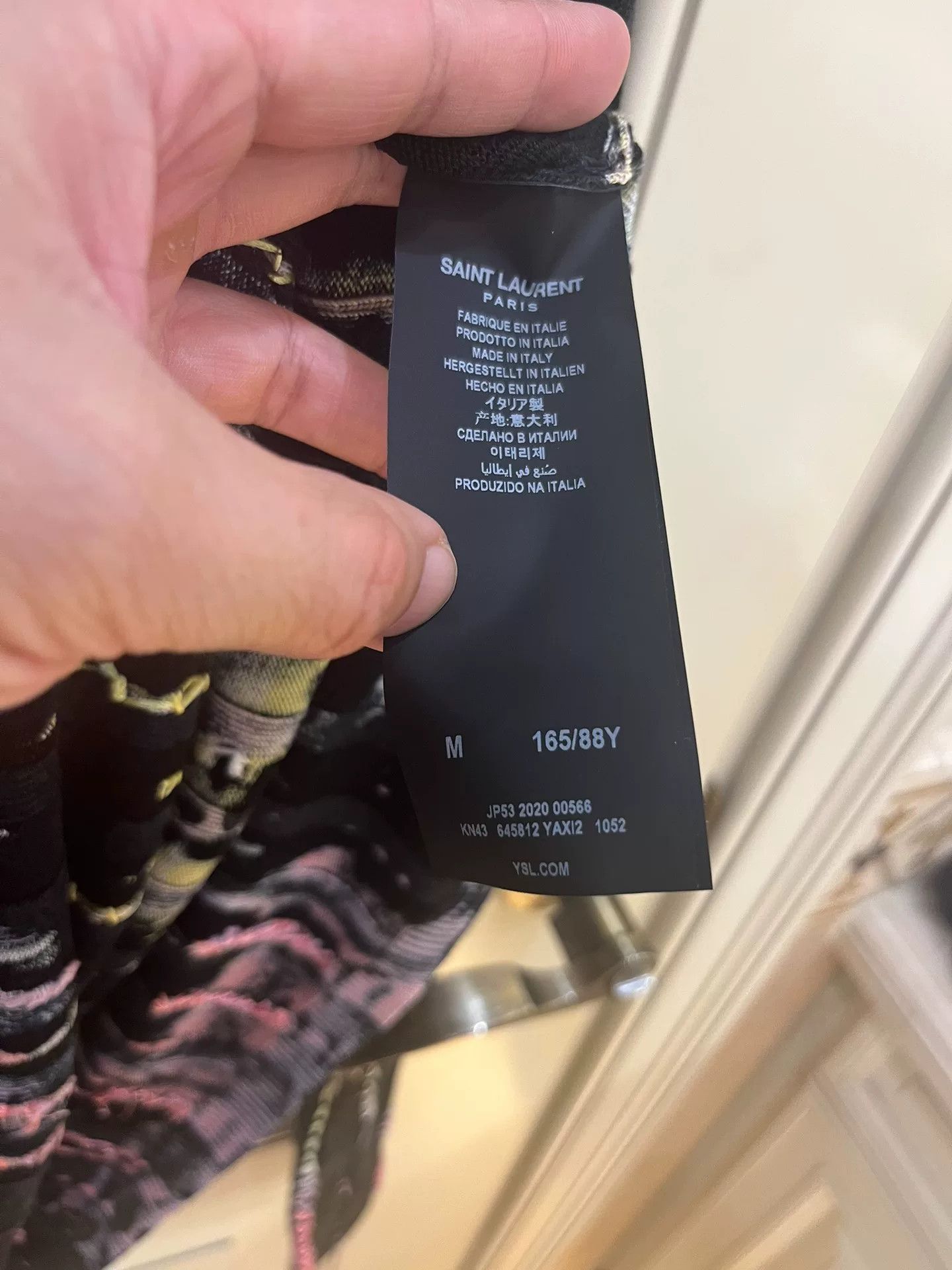 Saint Laurent Paris Saint Laurent SLP Black Tie-Dye Embroidered Knit Size US M / EU 48-50 / 2 - 8 Thumbnail