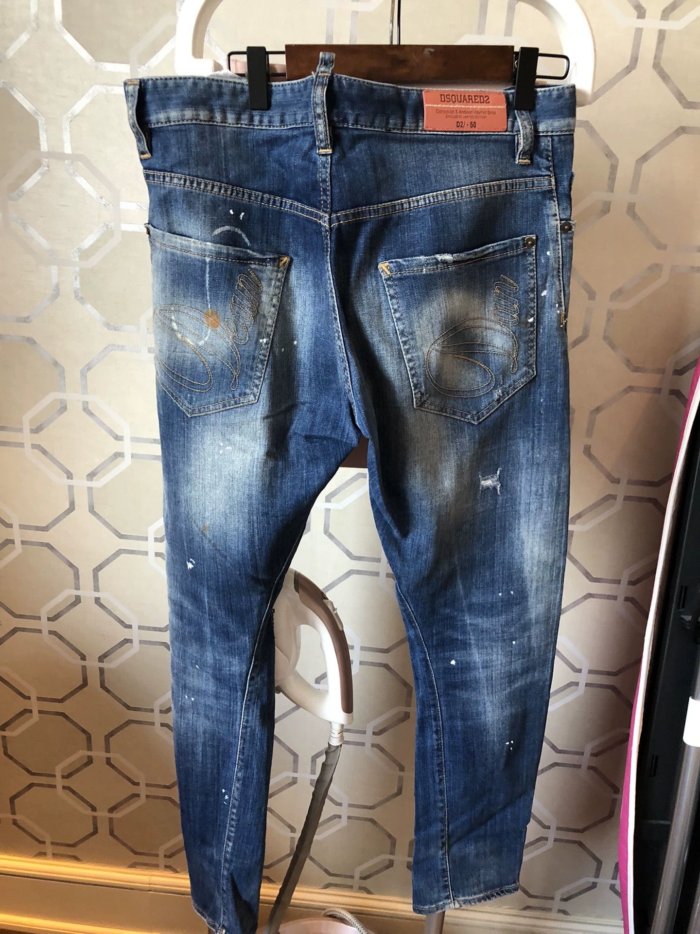 Dsquared2 Dsquared2 Blue Distressed Stretch Jeans Size US 30 / EU 46 - 3 Thumbnail