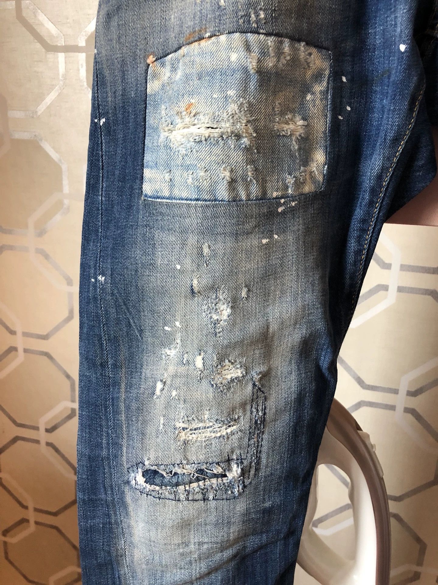 Dsquared2 Dsquared2 Blue Distressed Stretch Jeans Size US 30 / EU 46 - 2 Thumbnail