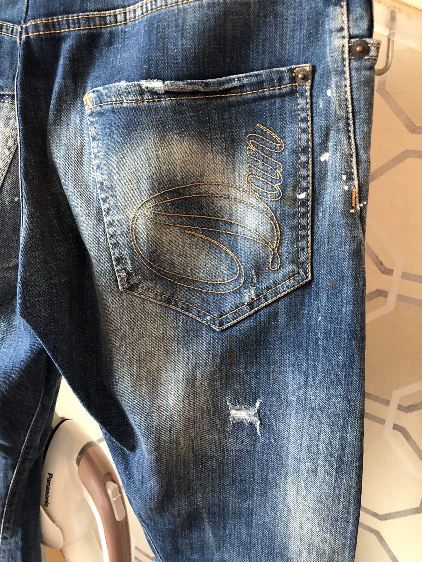 Dsquared2 Dsquared2 Blue Distressed Stretch Jeans Size US 30 / EU 46 - 9 Thumbnail
