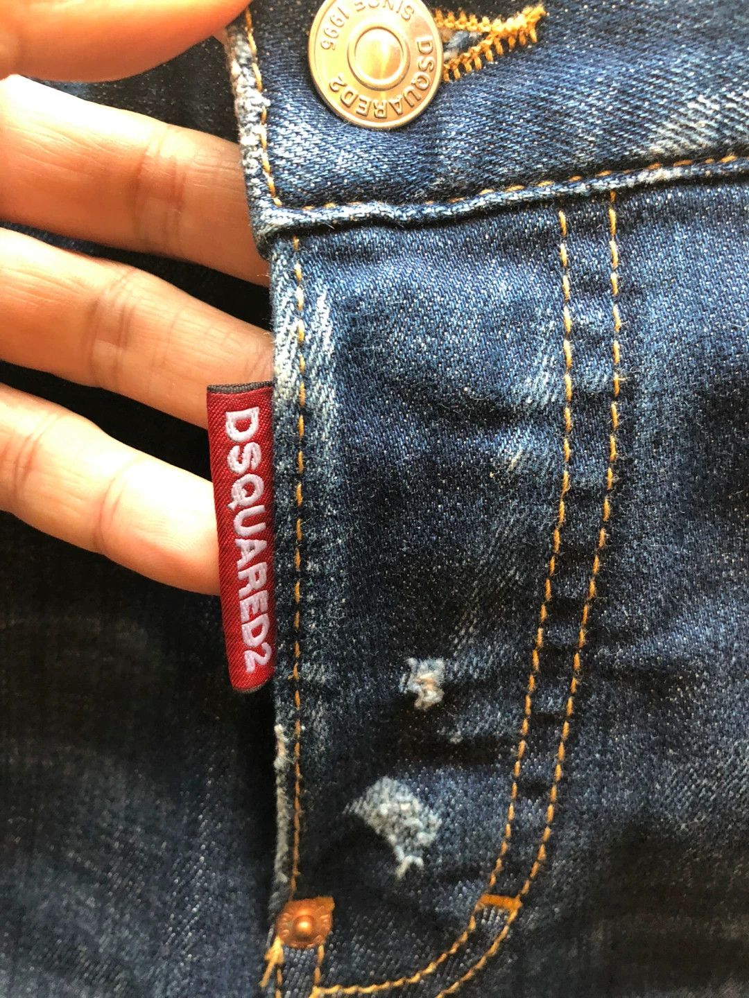 Dsquared2 Dsquared2 Blue Distressed Skinny Jeans Size US 30 / EU 46 - 7 Thumbnail