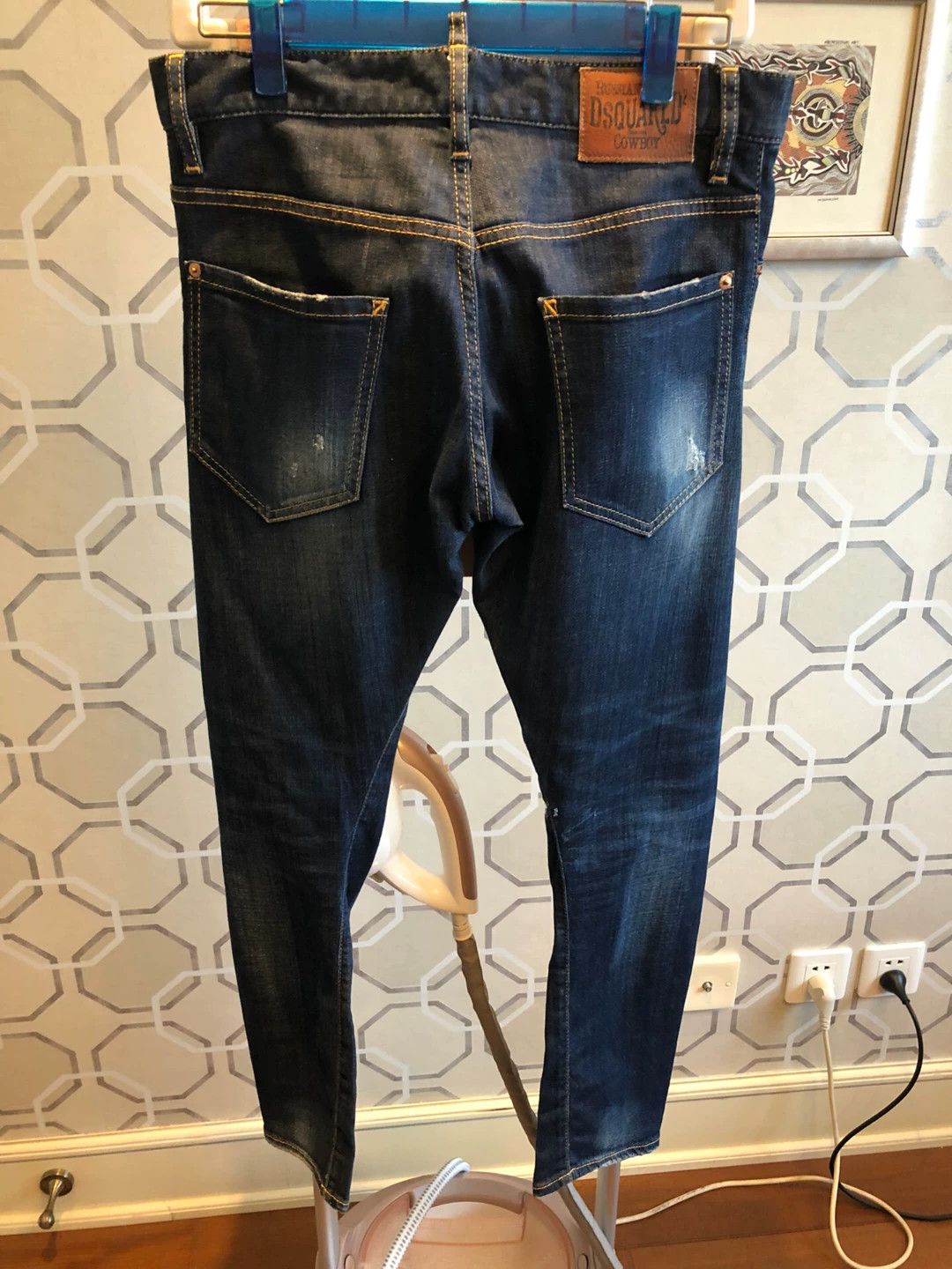 Dsquared2 Dsquared2 Blue Distressed Skinny Jeans Size US 30 / EU 46 - 2 Thumbnail