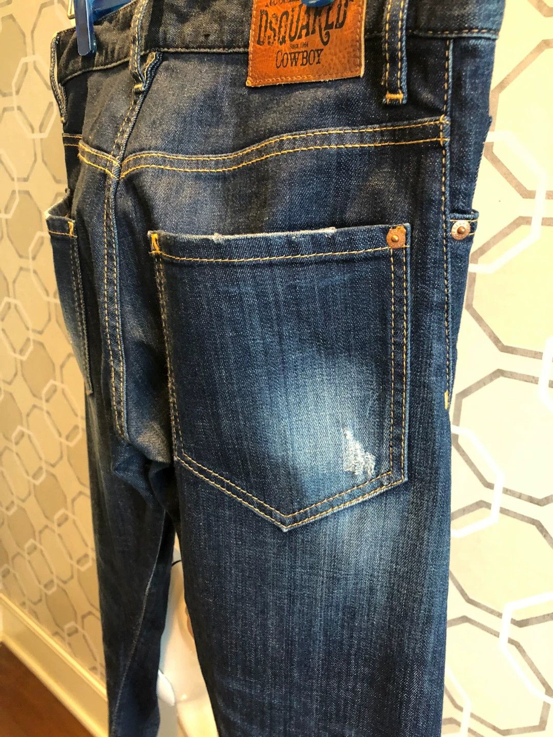 Dsquared2 Dsquared2 Blue Distressed Skinny Jeans Size US 30 / EU 46 - 3 Thumbnail