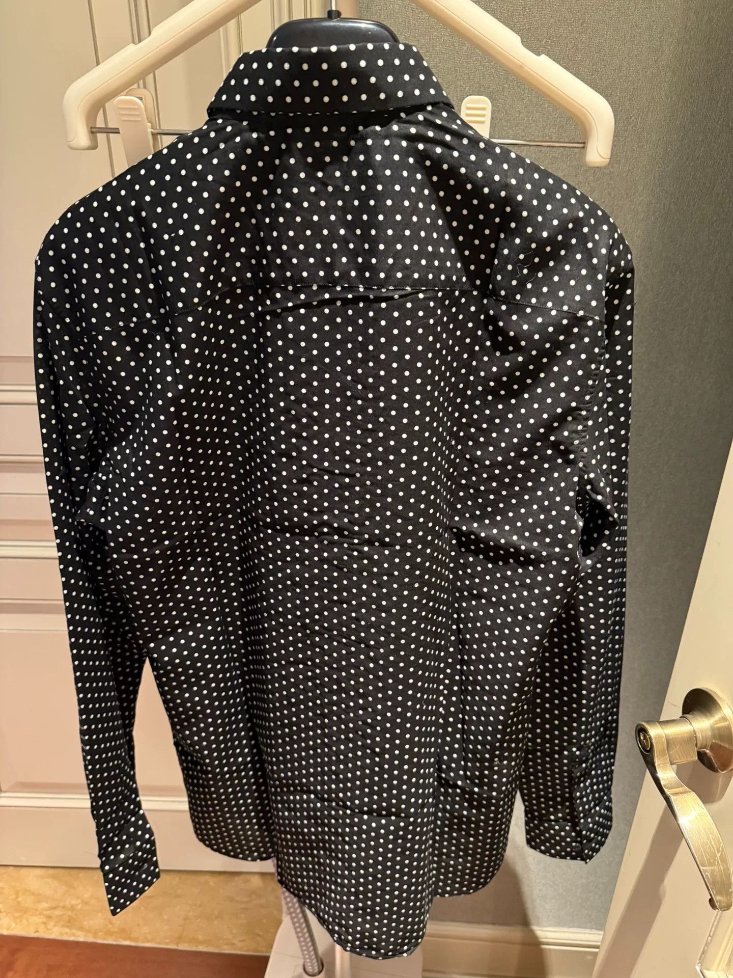 Givenchy Givenchy Black White Polka Dot Ruffled Shirt Size S / US 4 / IT 40 - 4 Thumbnail