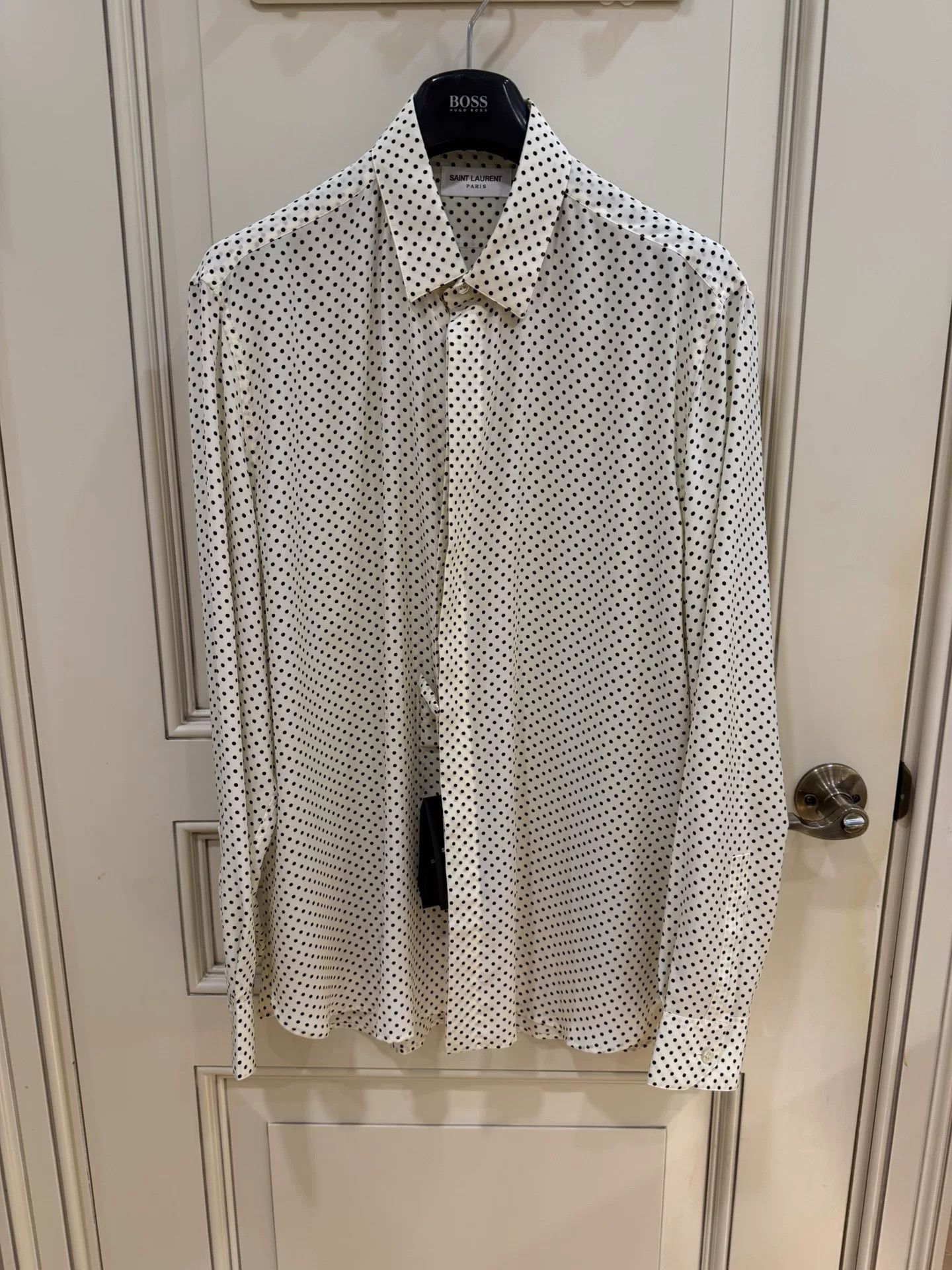 Saint Laurent Paris Saint Laurent YSL Polka Dot Silk Shirt Size US XXS / EU 40 - 3 Thumbnail