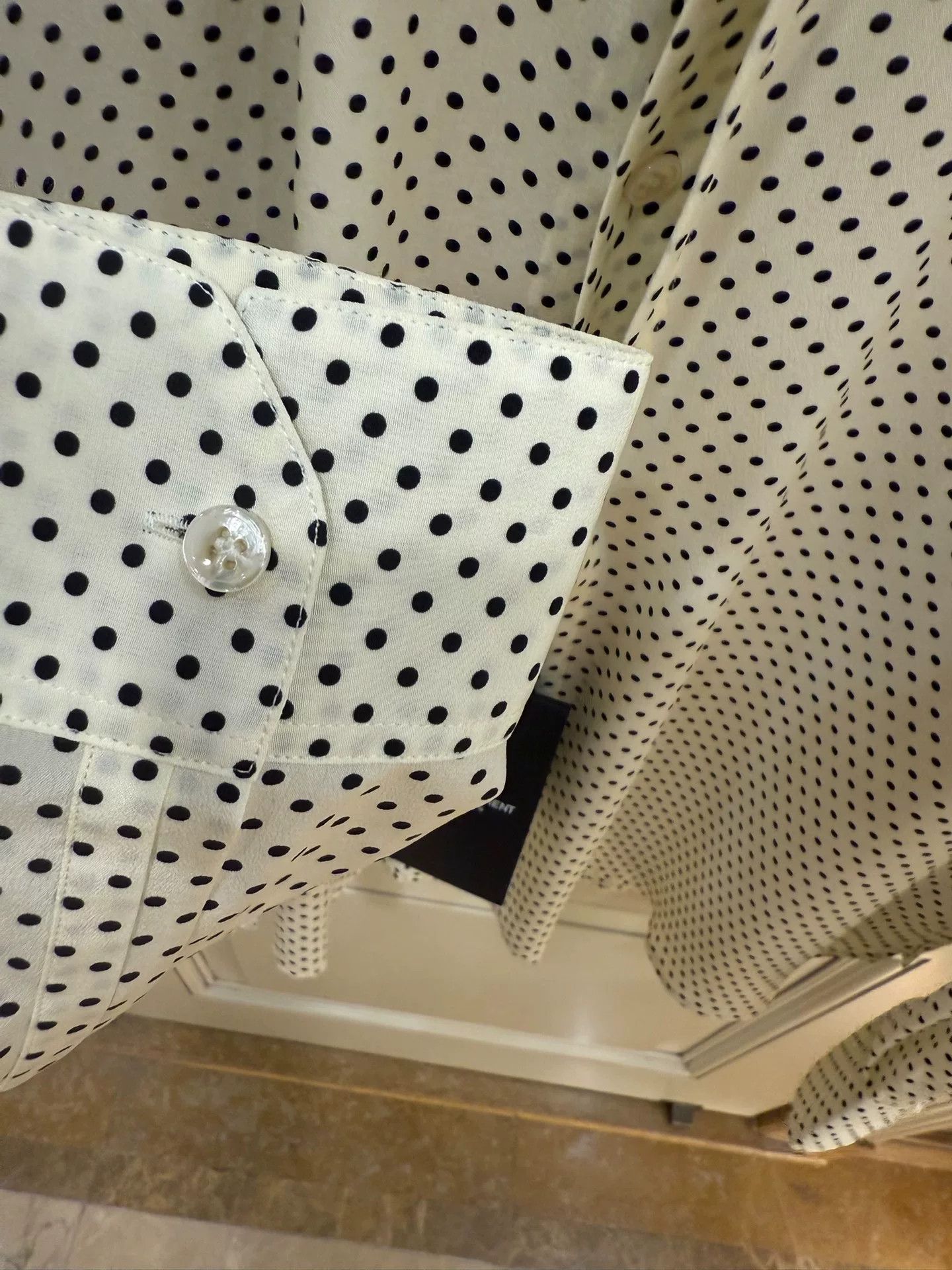 Saint Laurent Paris Saint Laurent YSL Polka Dot Silk Shirt Size US XXS / EU 40 - 9 Thumbnail