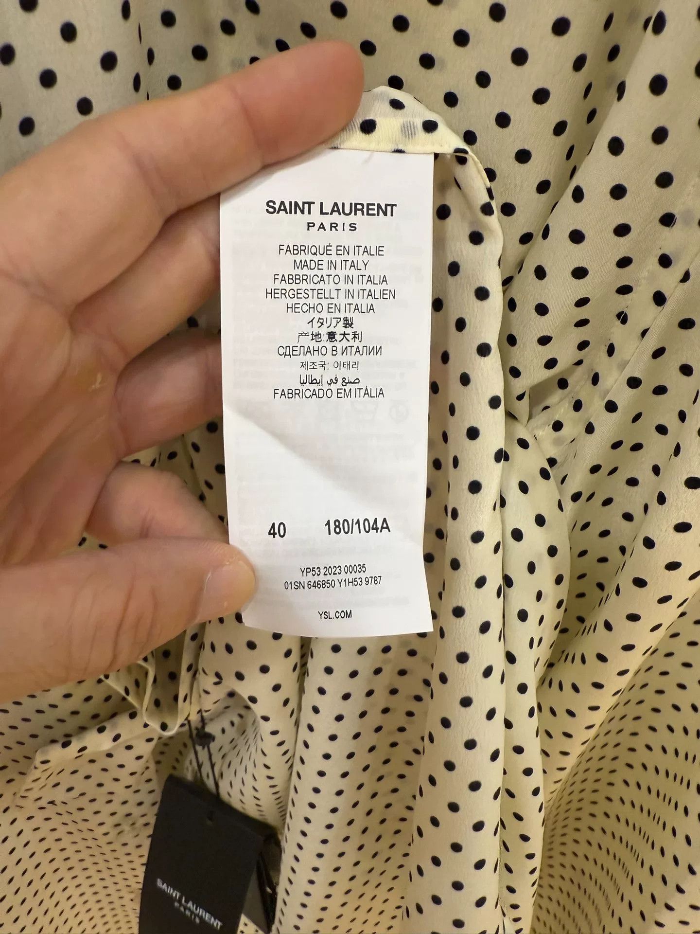 Saint Laurent Paris Saint Laurent YSL Polka Dot Silk Shirt Size US XXS / EU 40 - 6 Thumbnail