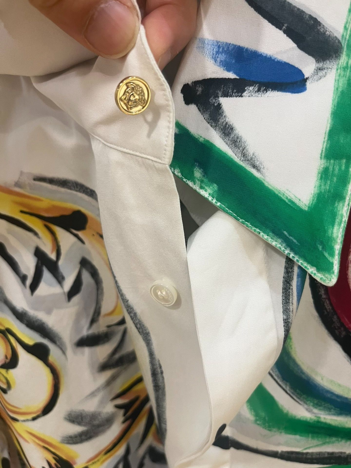 Versace Versace White Artist Hand-Painted Print Shirt Size US XXS / EU 40 - 8 Thumbnail