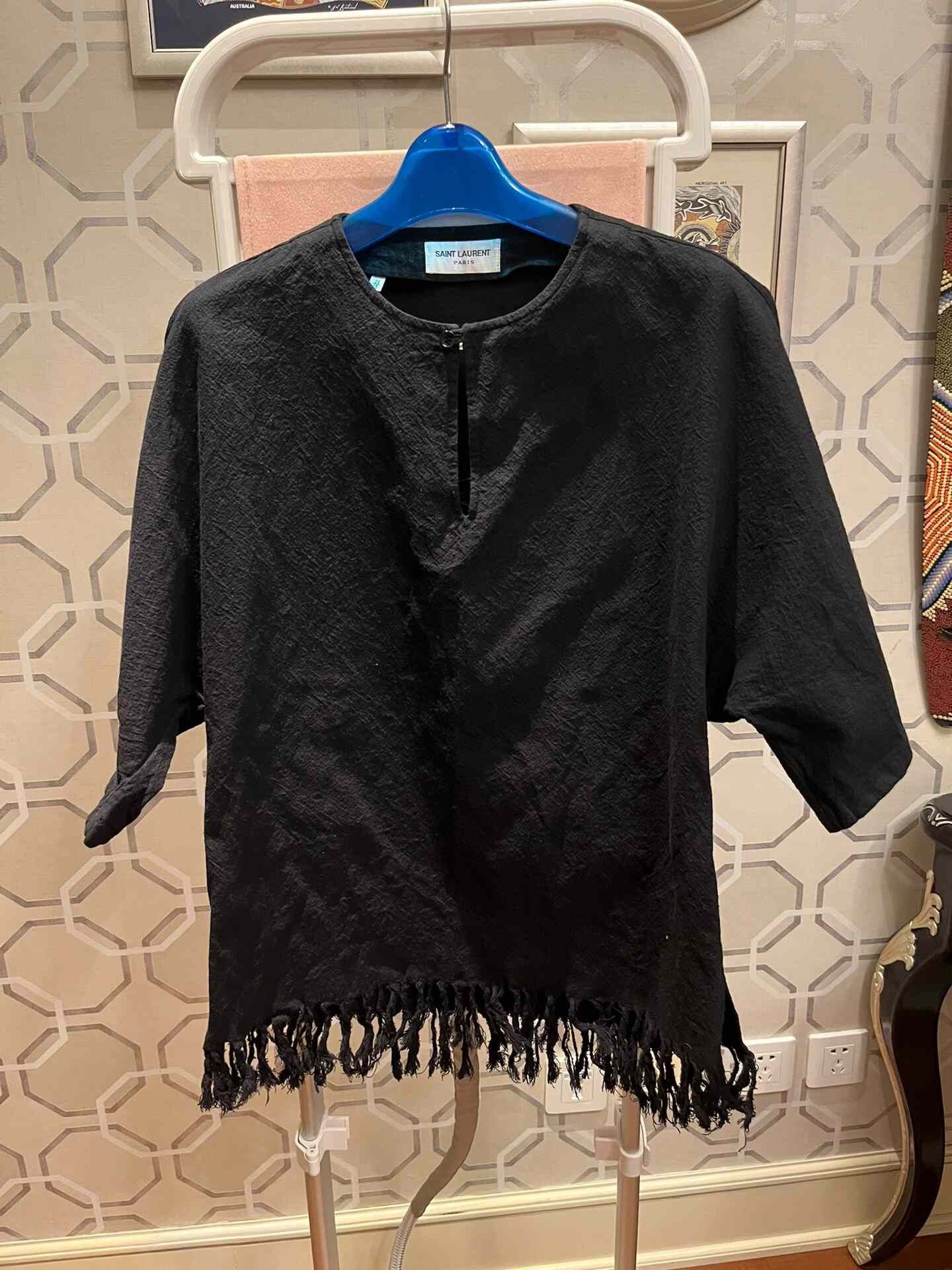 Saint Laurent Paris Saint Laurent Fringe Black Shirt Size US S / EU 44-46 / 1 - 4 Thumbnail