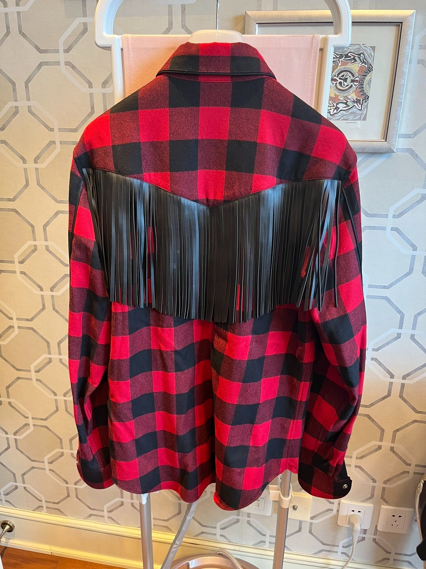 Valentino Valentino Plaid Wool Shirt with Tassel Size US L / EU 52-54 / 3 - 4 Thumbnail