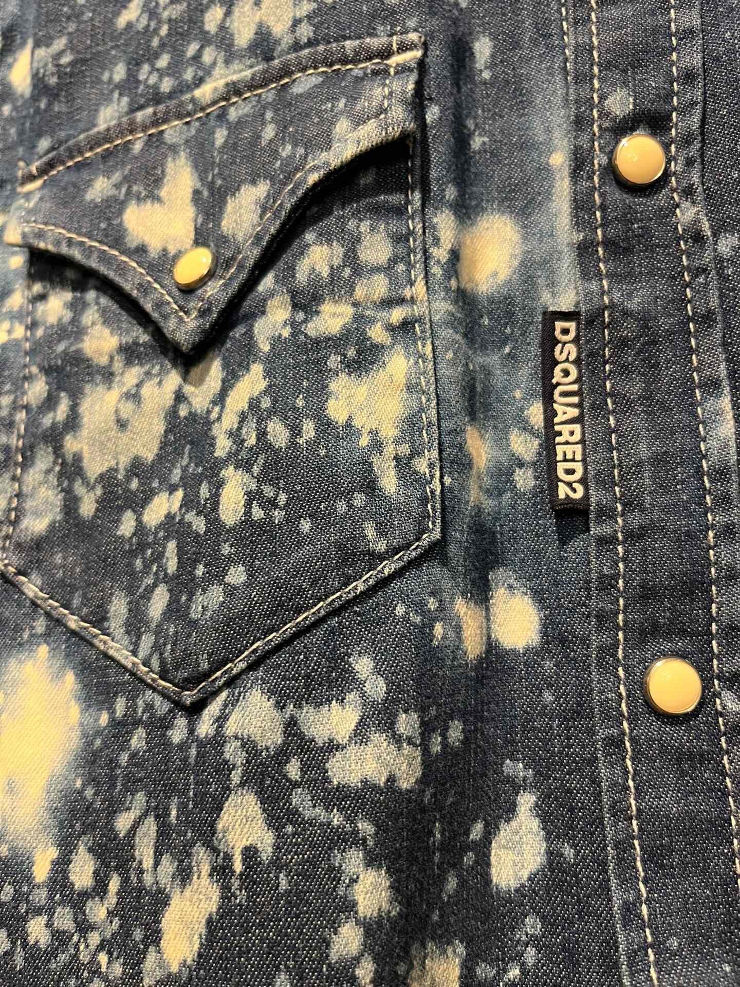 Dsquared2 Dsquared2 Blue Snowflake Denim Shirt Size US S / EU 44-46 / 1 - 4 Thumbnail
