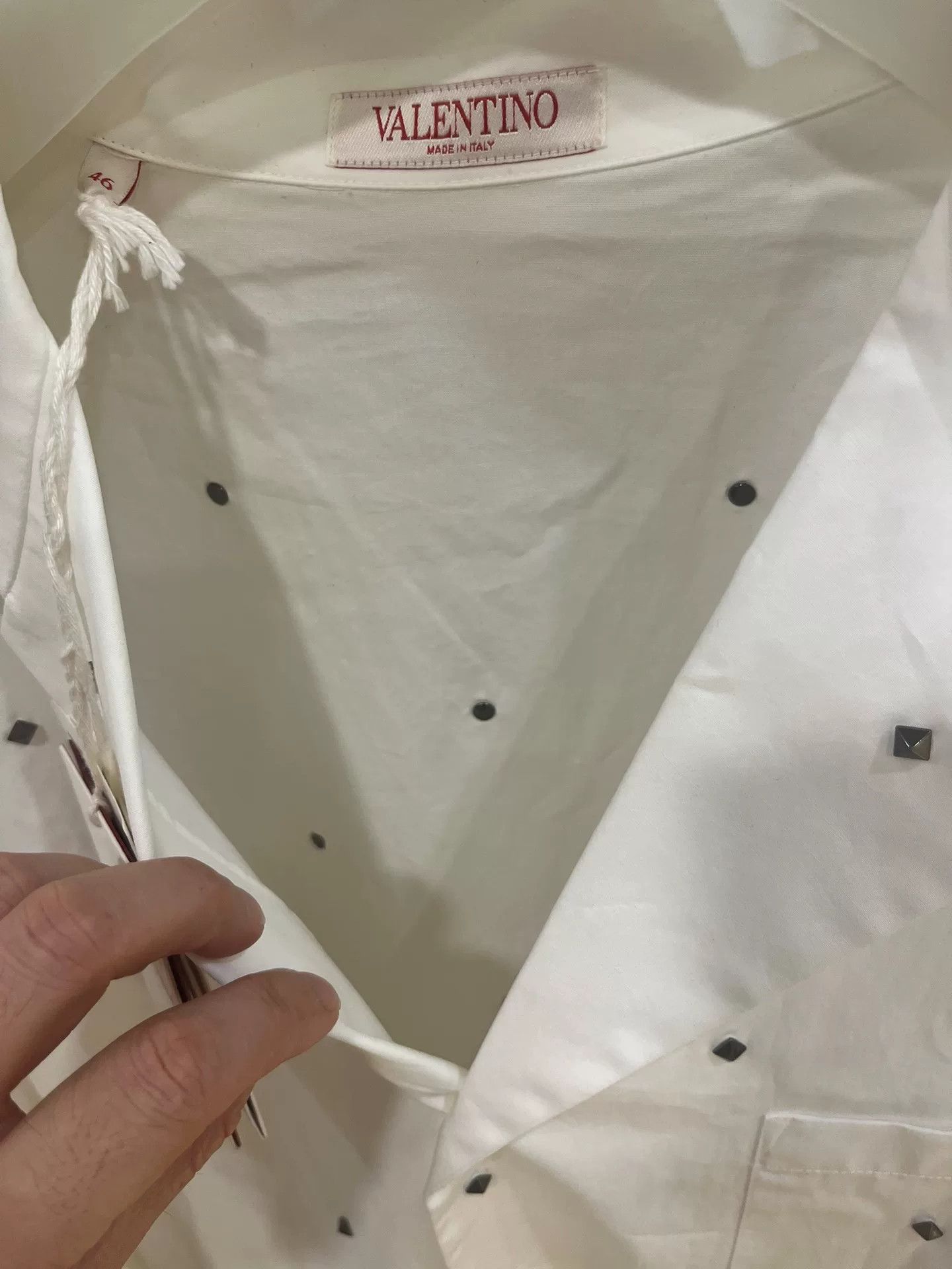 Valentino Valentino Archive Rockstud White Bowling Shirt Size US S / EU 44-46 / 1 - 3 Thumbnail