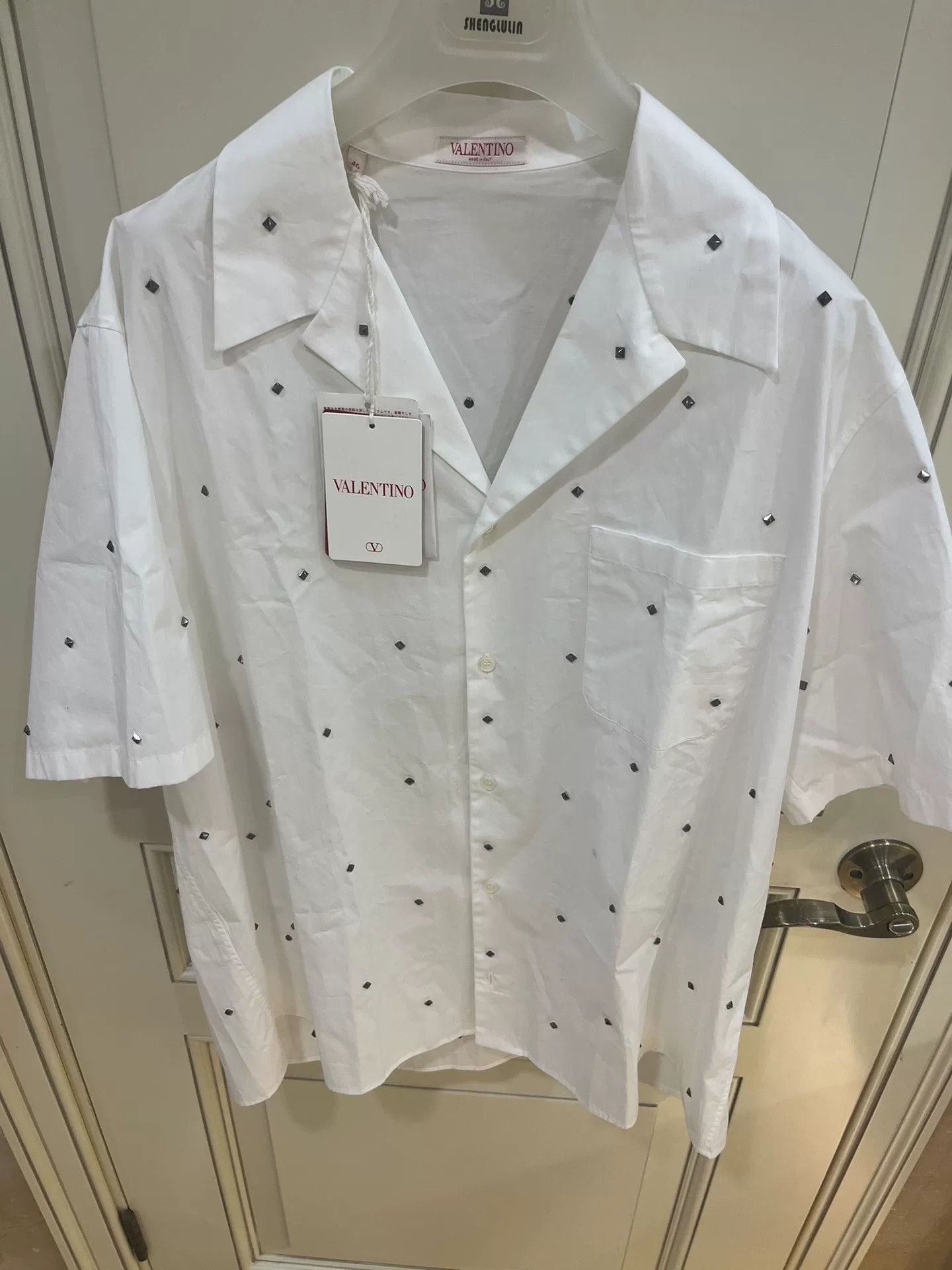 Valentino Valentino Archive Rockstud White Bowling Shirt Size US S / EU 44-46 / 1 - 9 Thumbnail