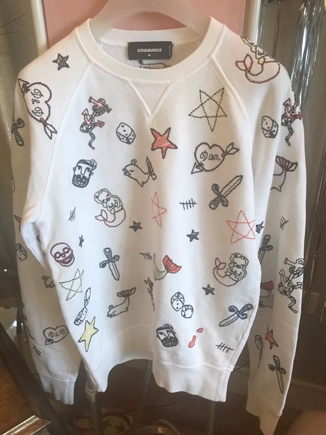 Dsquared2 Dsquared2 Embroidered White Sweatshirt M Size US M / EU 48-50 / 2 - 3 Thumbnail