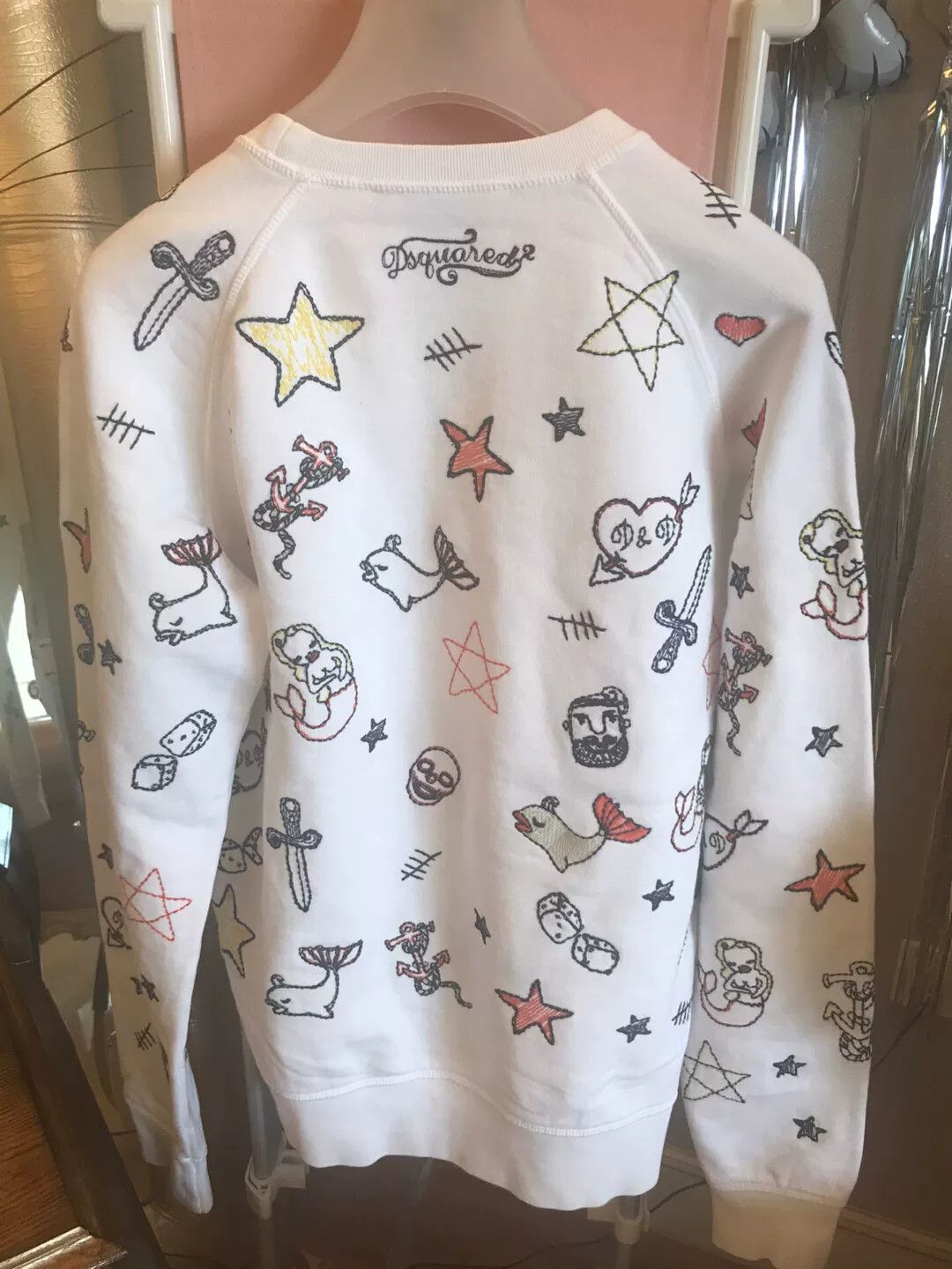 Dsquared2 Dsquared2 Embroidered White Sweatshirt M Size US M / EU 48-50 / 2 - 6 Thumbnail