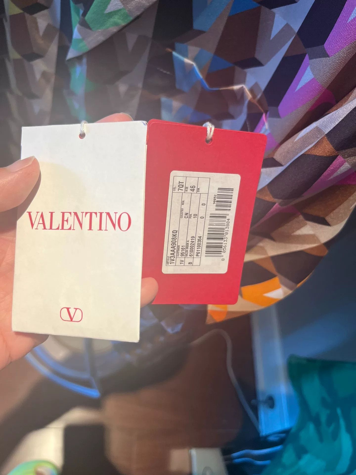 Valentino Valentino V Logo Print Silk Shirt Size US S / EU 44-46 / 1 - 9 Thumbnail