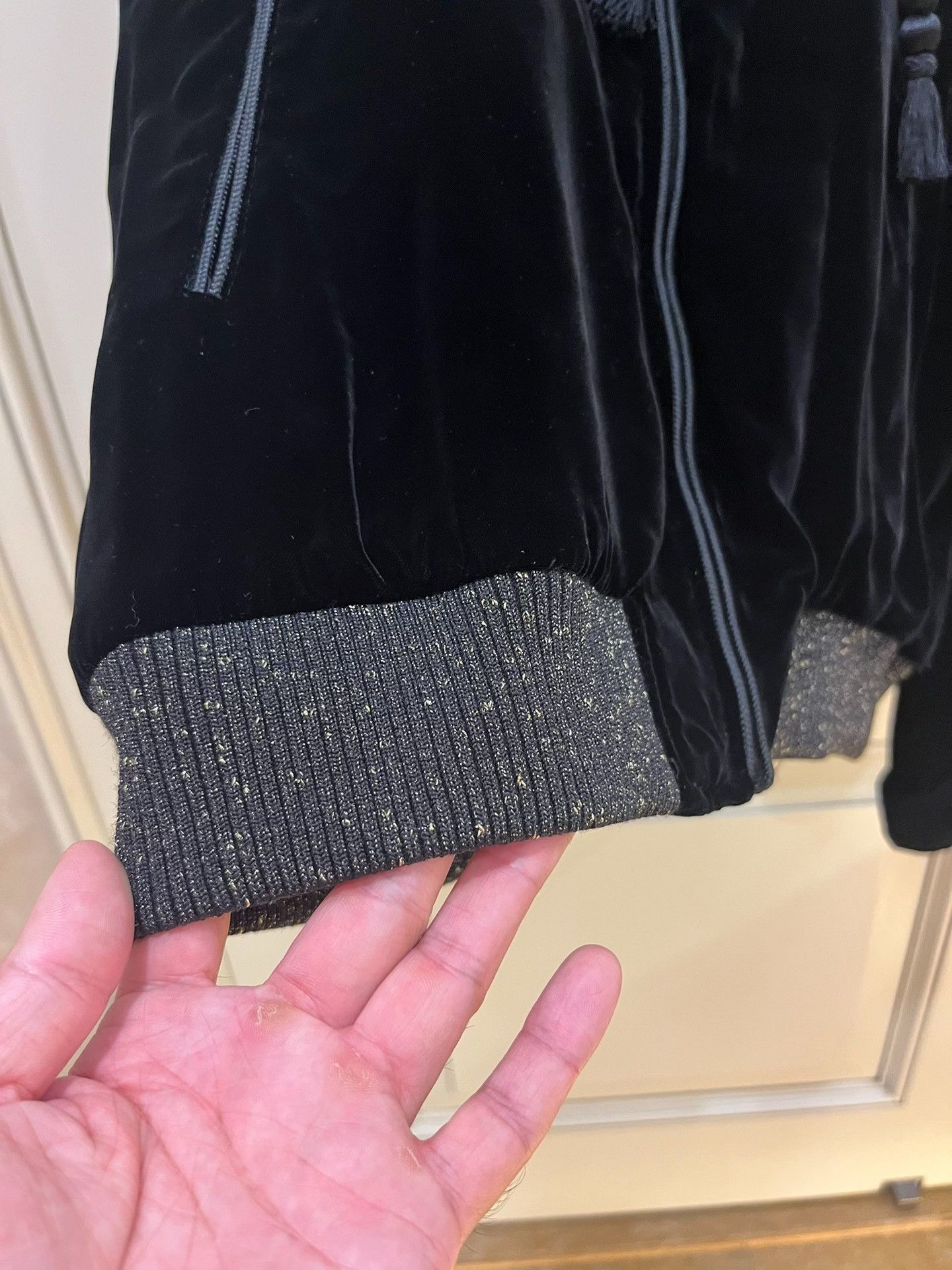 Saint Laurent Paris Saint Laurent Black Velvet Hooded Jacket Size US M / EU 48-50 / 2 - 5 Thumbnail