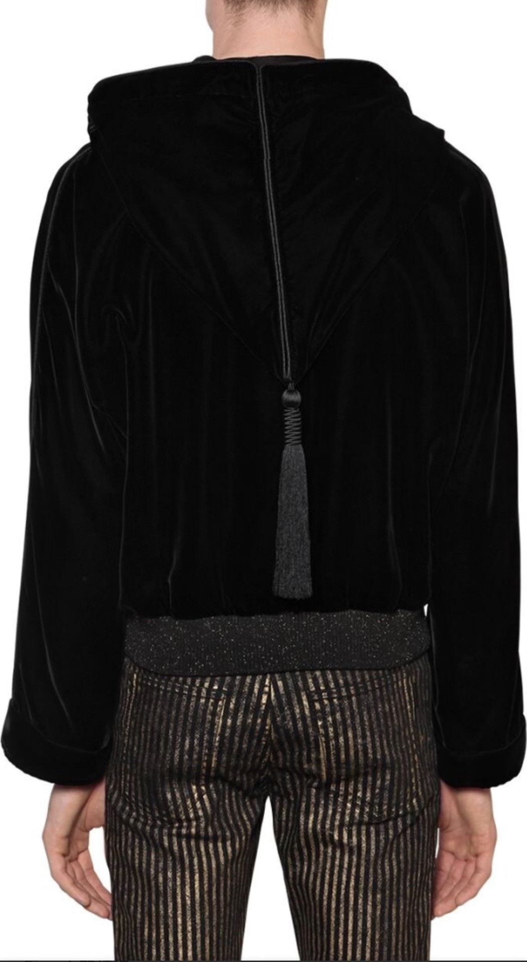 Saint Laurent Paris Saint Laurent Black Velvet Hooded Jacket Size US M / EU 48-50 / 2 - 3 Thumbnail