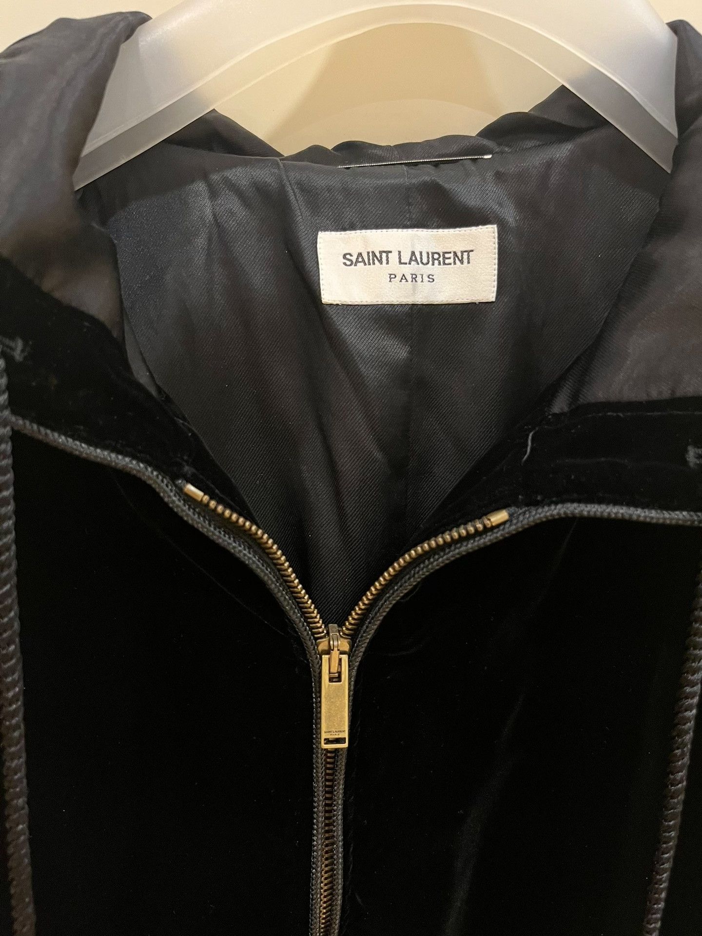 Saint Laurent Paris Saint Laurent Black Velvet Hooded Jacket Size US M / EU 48-50 / 2 - 6 Thumbnail