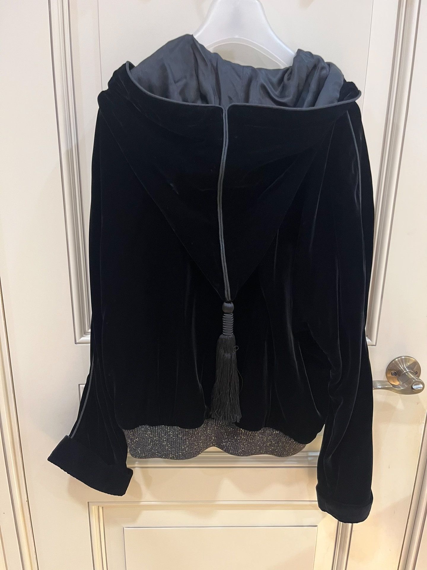 Saint Laurent Paris Saint Laurent Black Velvet Hooded Jacket Size US M / EU 48-50 / 2 - 8 Thumbnail