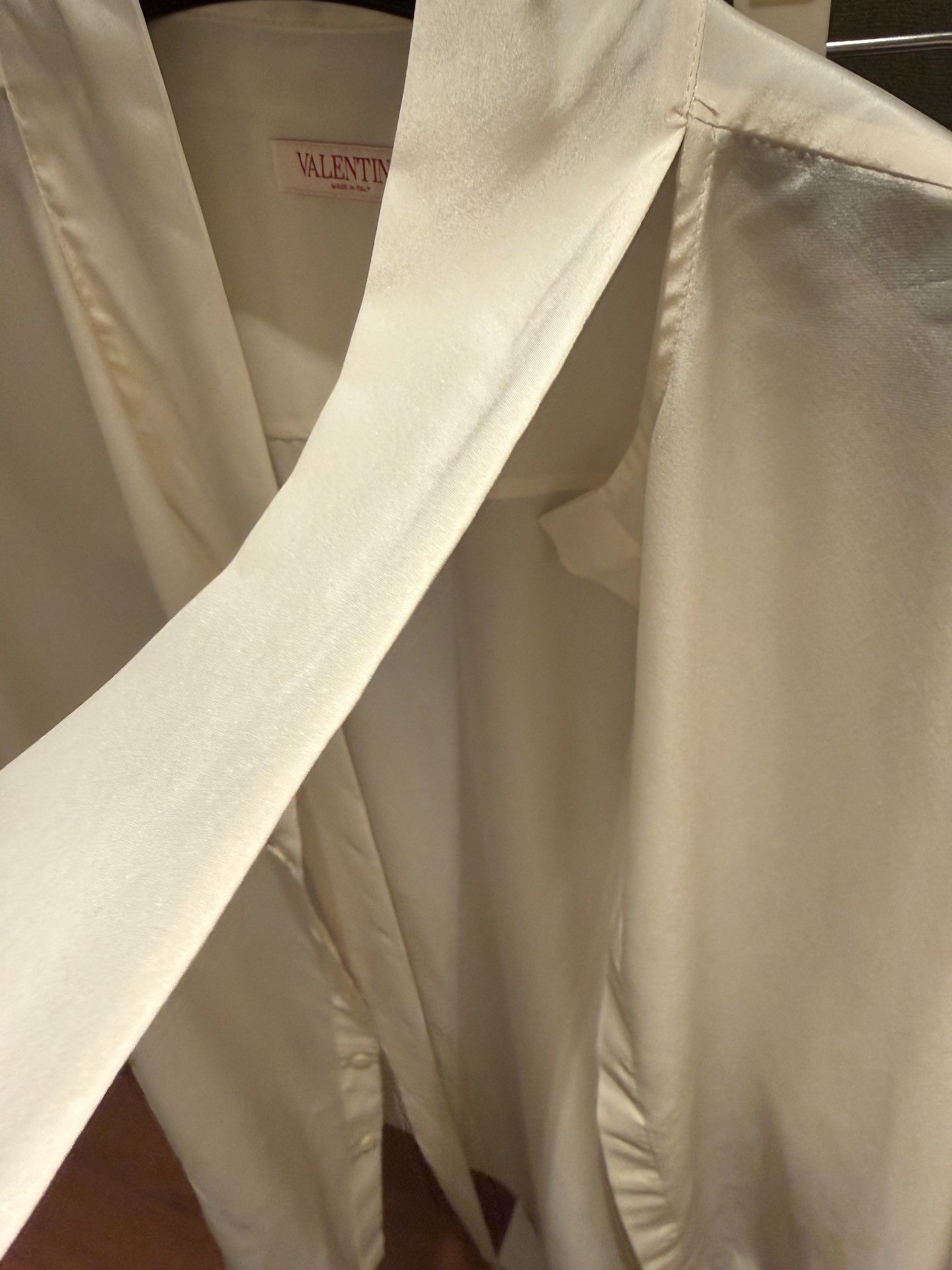 Valentino Valentino Silk White Ribbon Shirt Size US XXS / EU 40 - 6 Thumbnail