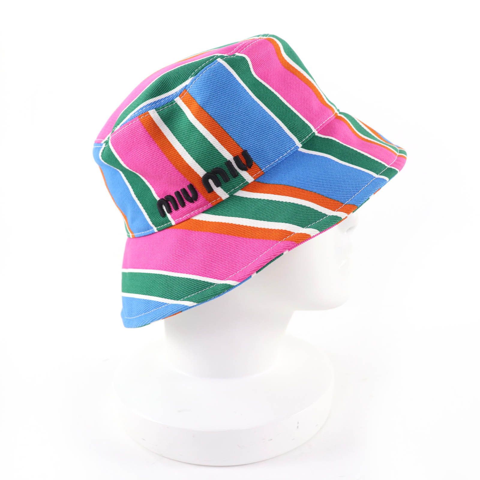 Miu Miu Miu Miu Miu Miu Logo Embroidery Cotton Bucket Hat Textile Hats 5HC196 DUTY FREE for USA Size ONE SIZE - 6 Thumbnail
