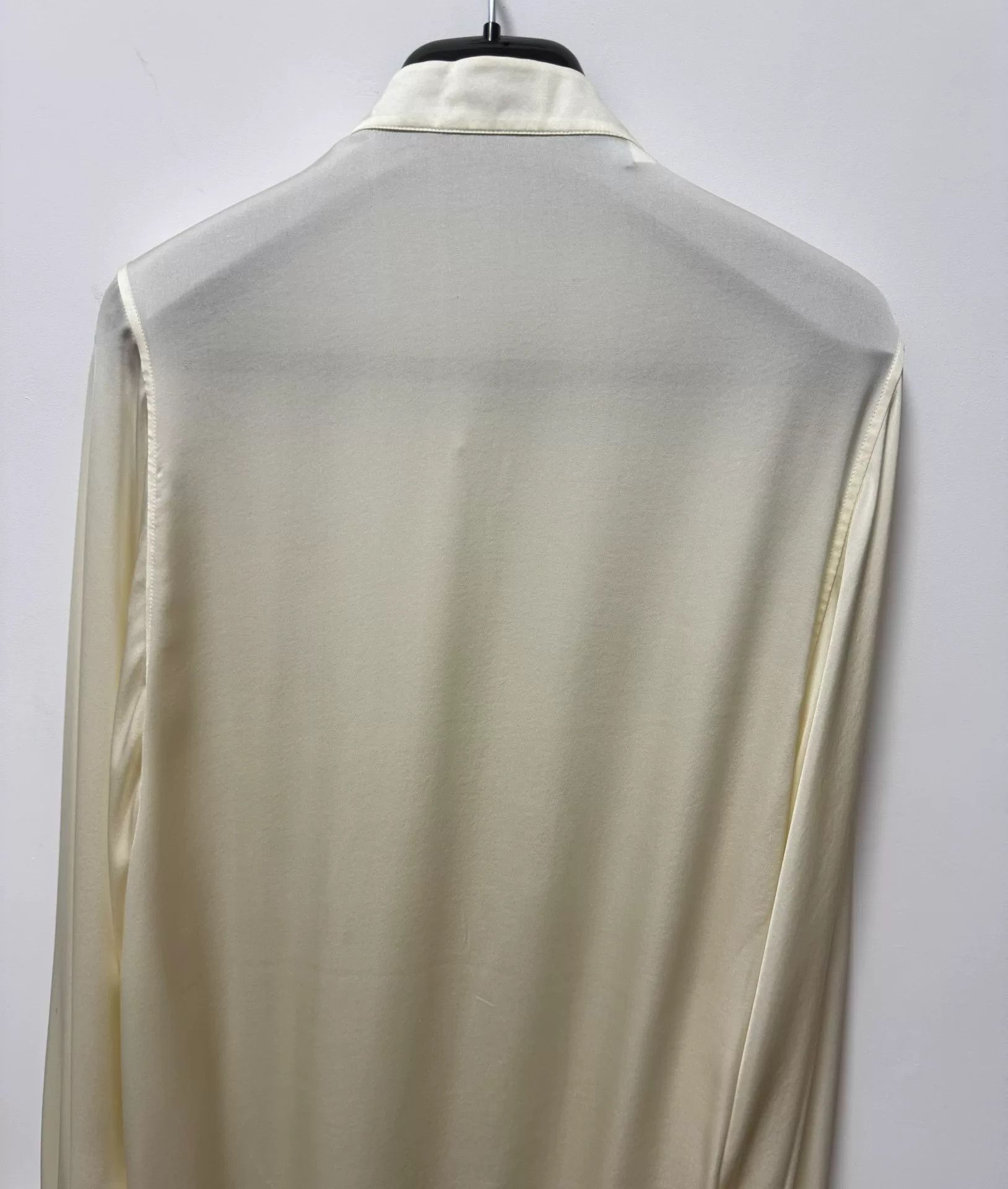 Anthony Vaccarello Saint Laurent 23SS Pleated Silk Blouse Size M / US 6-8 / IT 42-44 - 4 Thumbnail