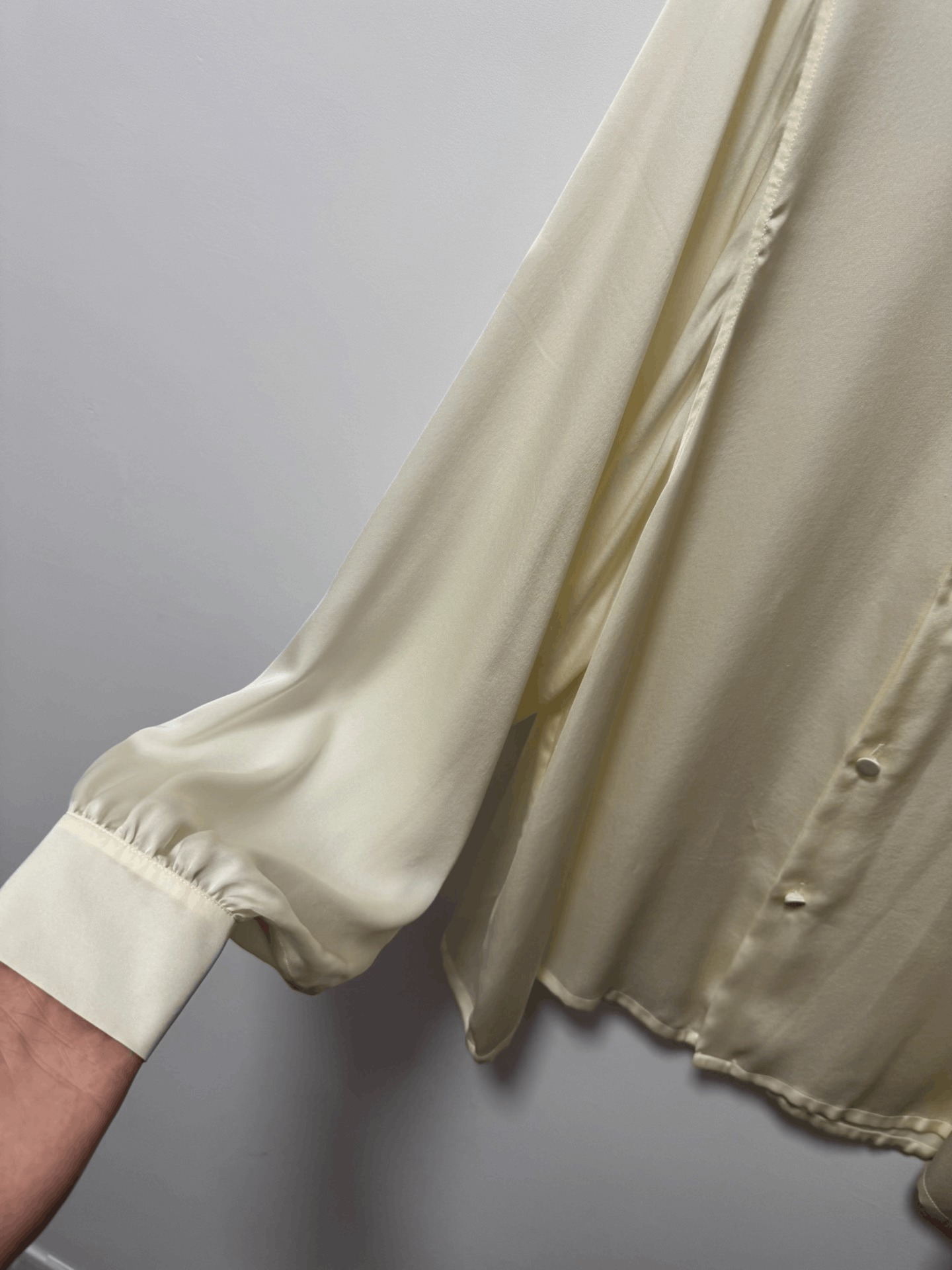 Anthony Vaccarello Saint Laurent 23SS Pleated Silk Blouse Size M / US 6-8 / IT 42-44 - 5 Thumbnail