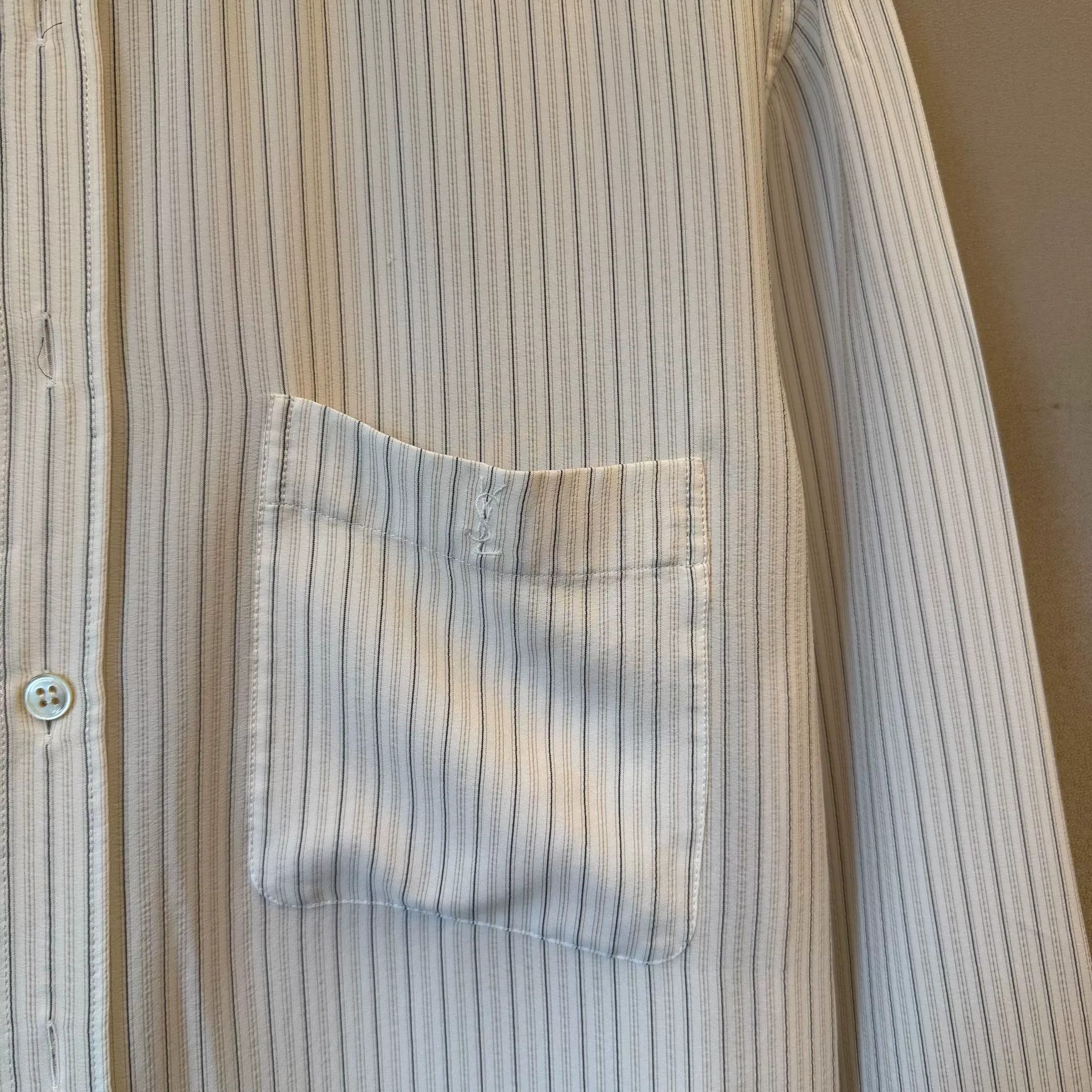 Saint Laurent Paris Saint Laurent Striped Silk Shirt Size S / US 4 / IT 40 - 4 Thumbnail