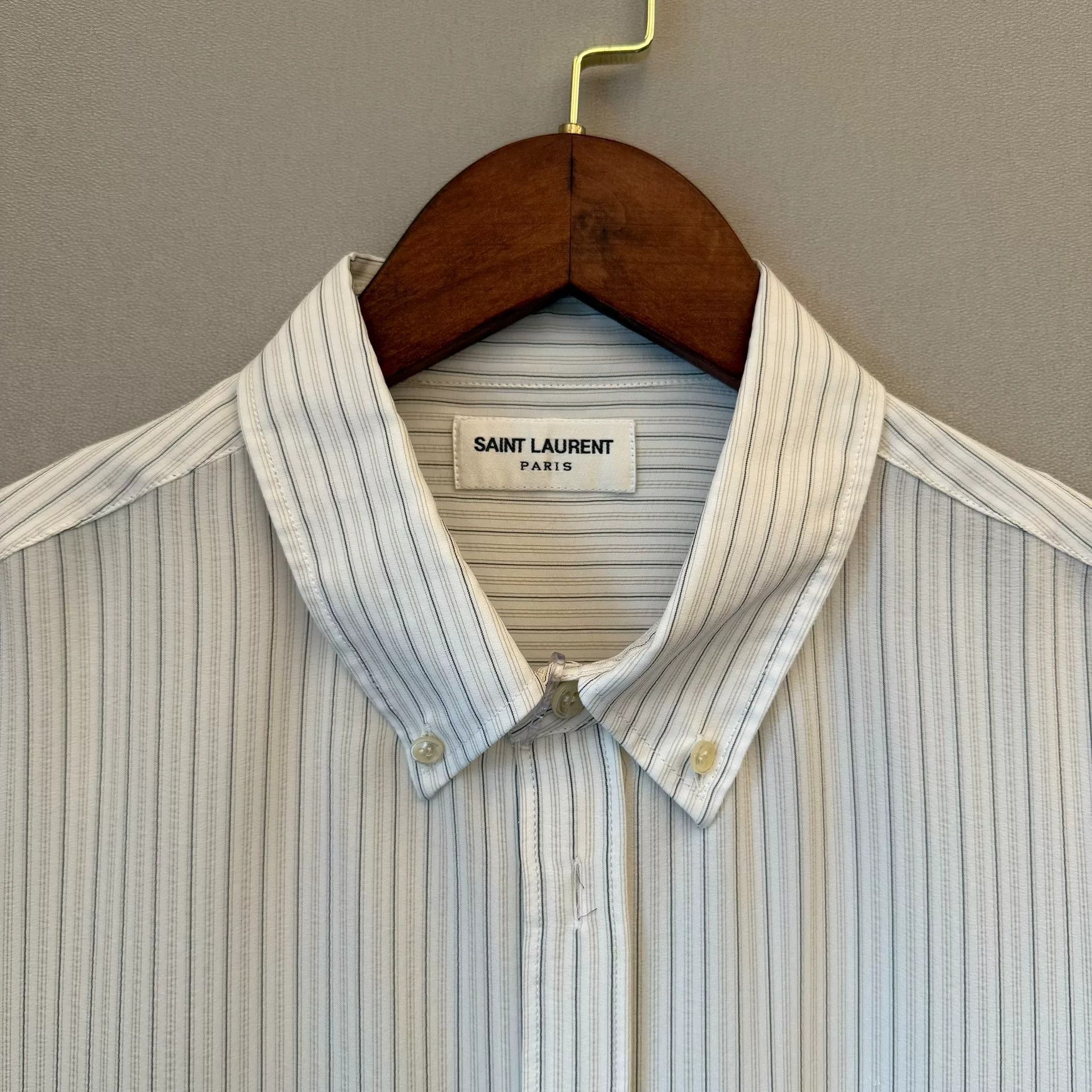 Saint Laurent Paris Saint Laurent Striped Silk Shirt Size S / US 4 / IT 40 - 3 Thumbnail