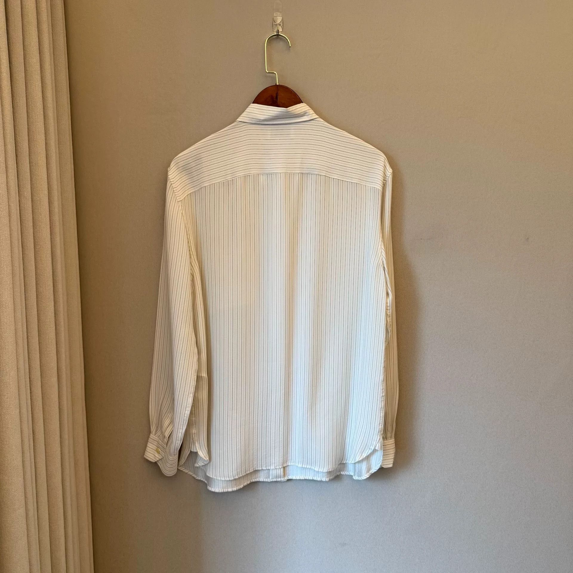 Saint Laurent Paris Saint Laurent Striped Silk Shirt Size S / US 4 / IT 40 - 2 Thumbnail