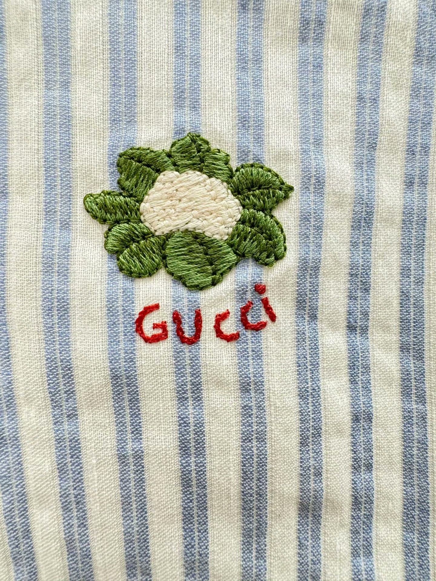 Gucci Gucci Blue White Vertical Stripe Shirt Size S / US 4 / IT 40 - 2 Thumbnail
