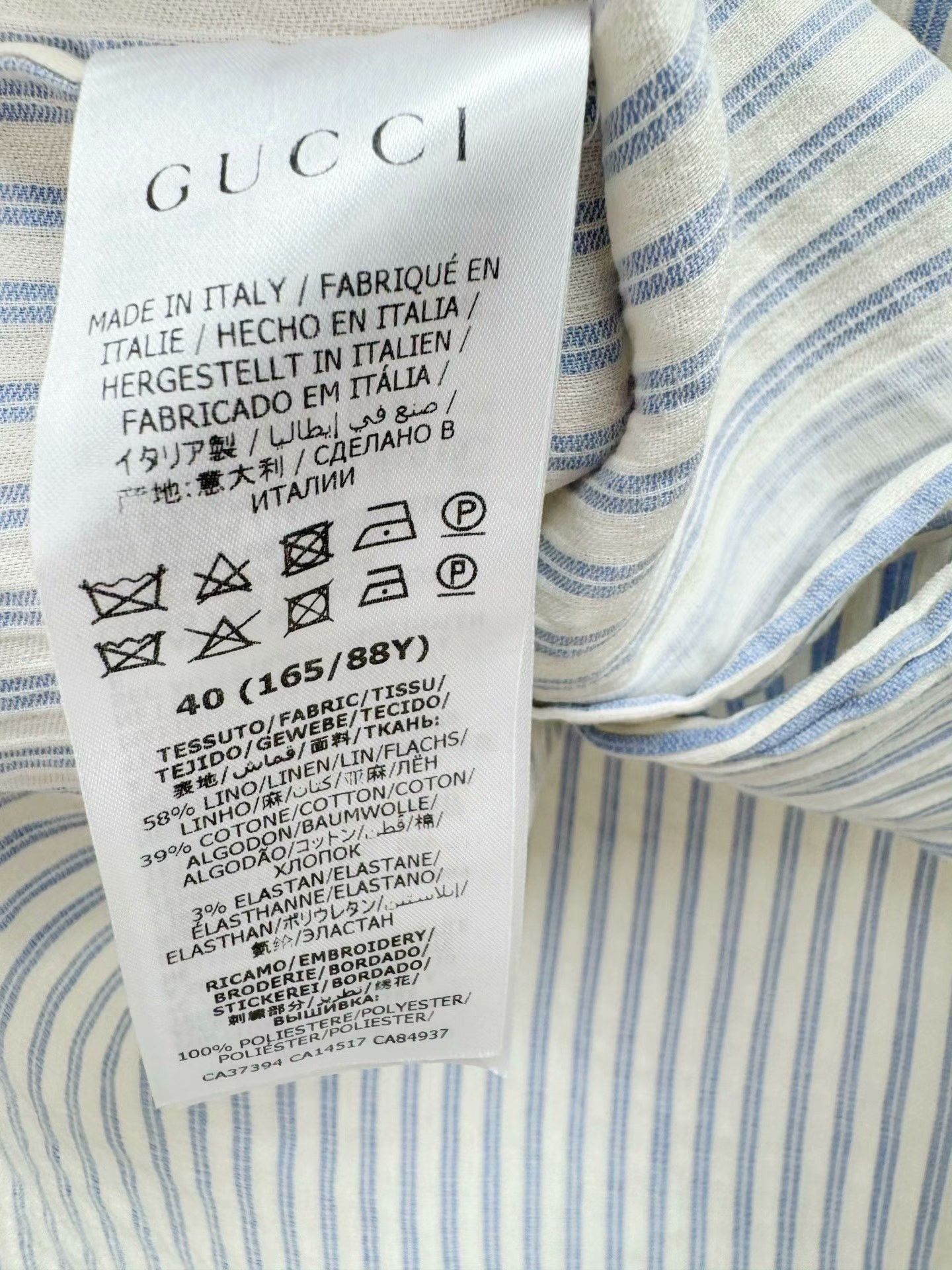 Gucci Gucci Blue White Vertical Stripe Shirt Size S / US 4 / IT 40 - 5 Thumbnail