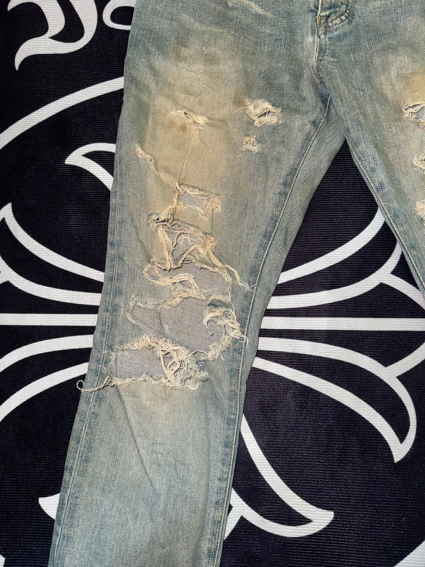 Saint Laurent Paris Saint Laurent SS14 Distressed Denim Jeans Size US 29 - 3 Thumbnail