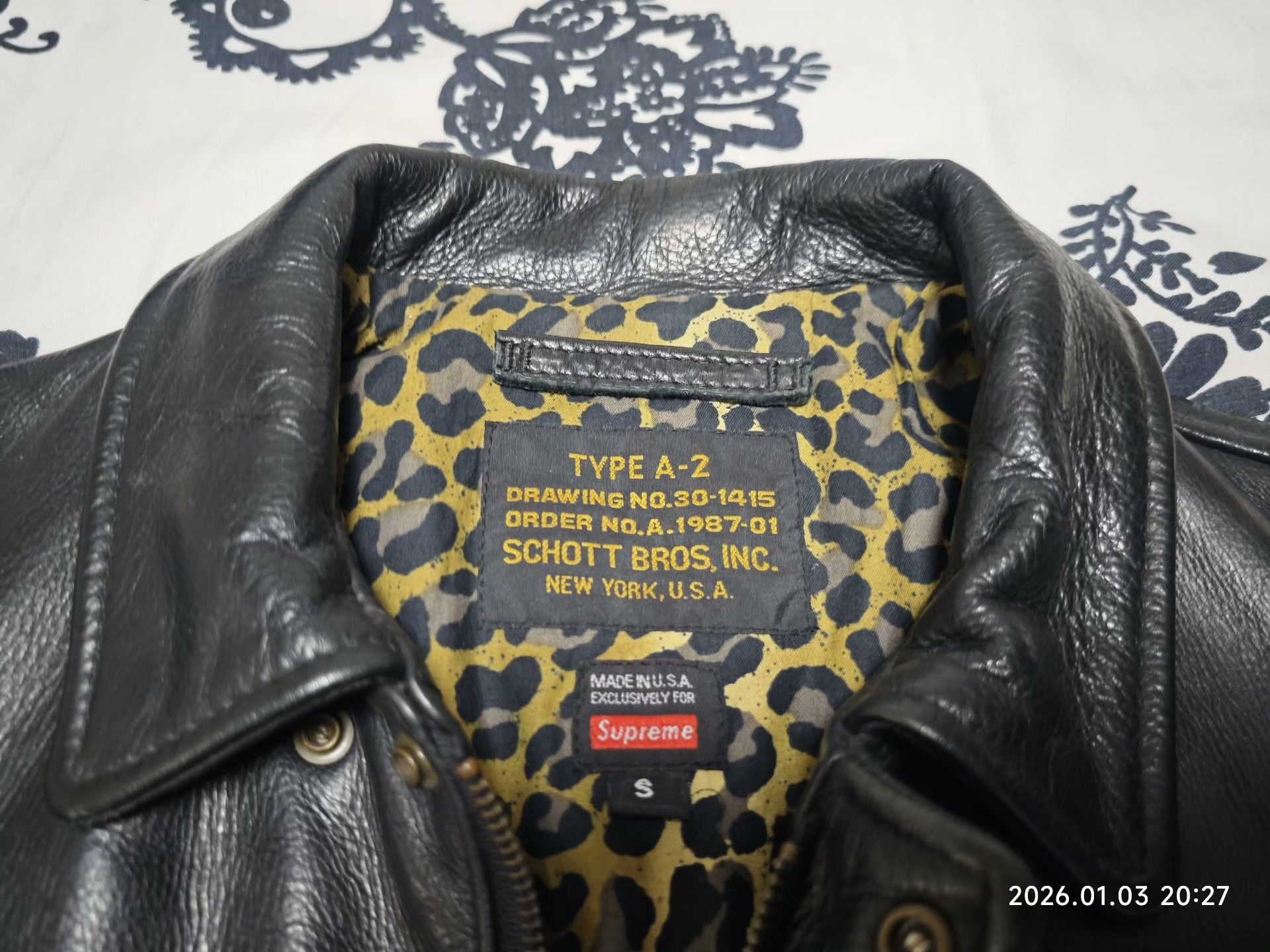 Schott Supreme x Schott A2 Leather Jacket Size US S / EU 44-46 / 1 - 3 Thumbnail