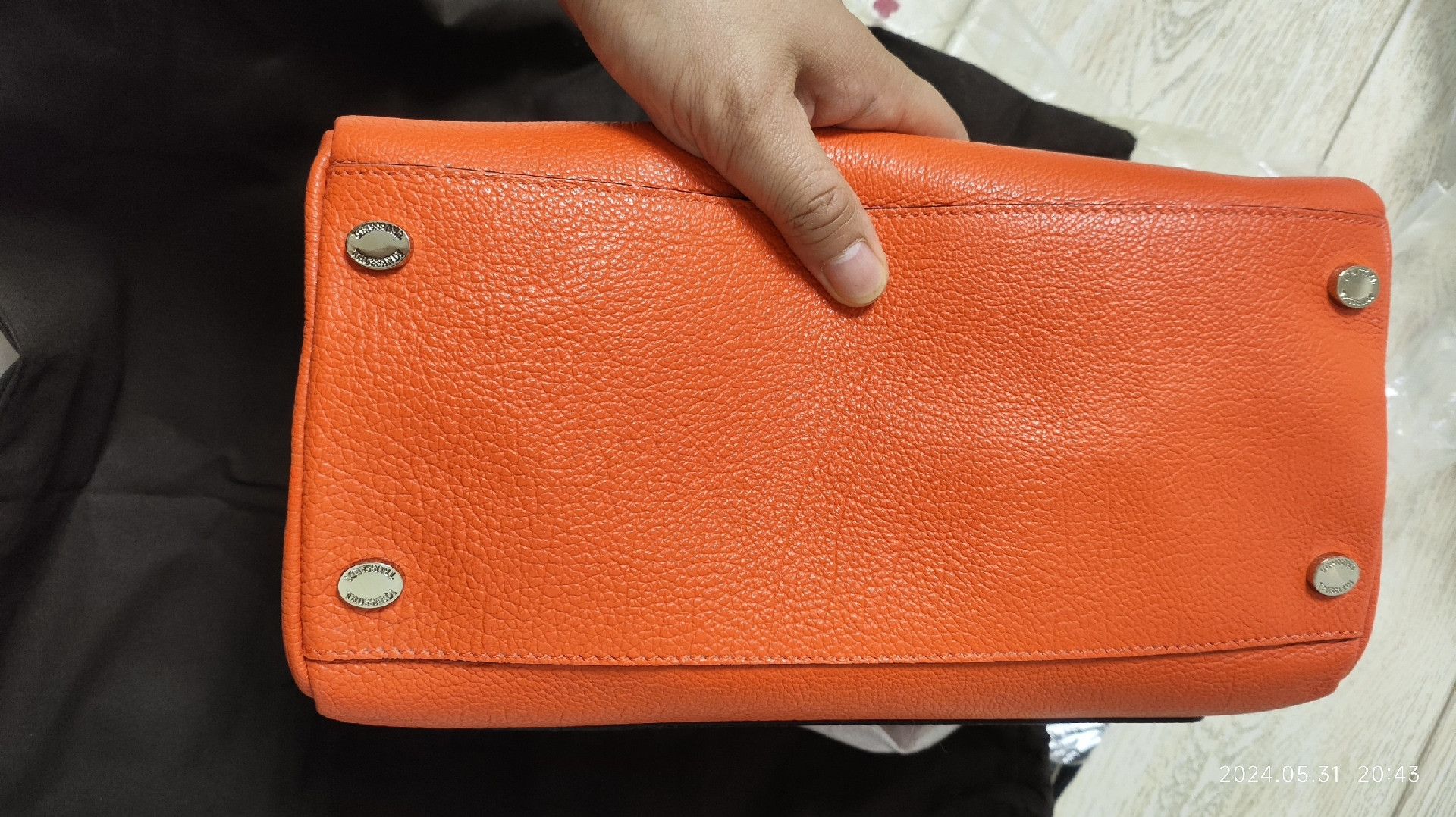 Trussardi Trussardi Medium Orange Leather Handbag Size ONE SIZE - 6 Thumbnail