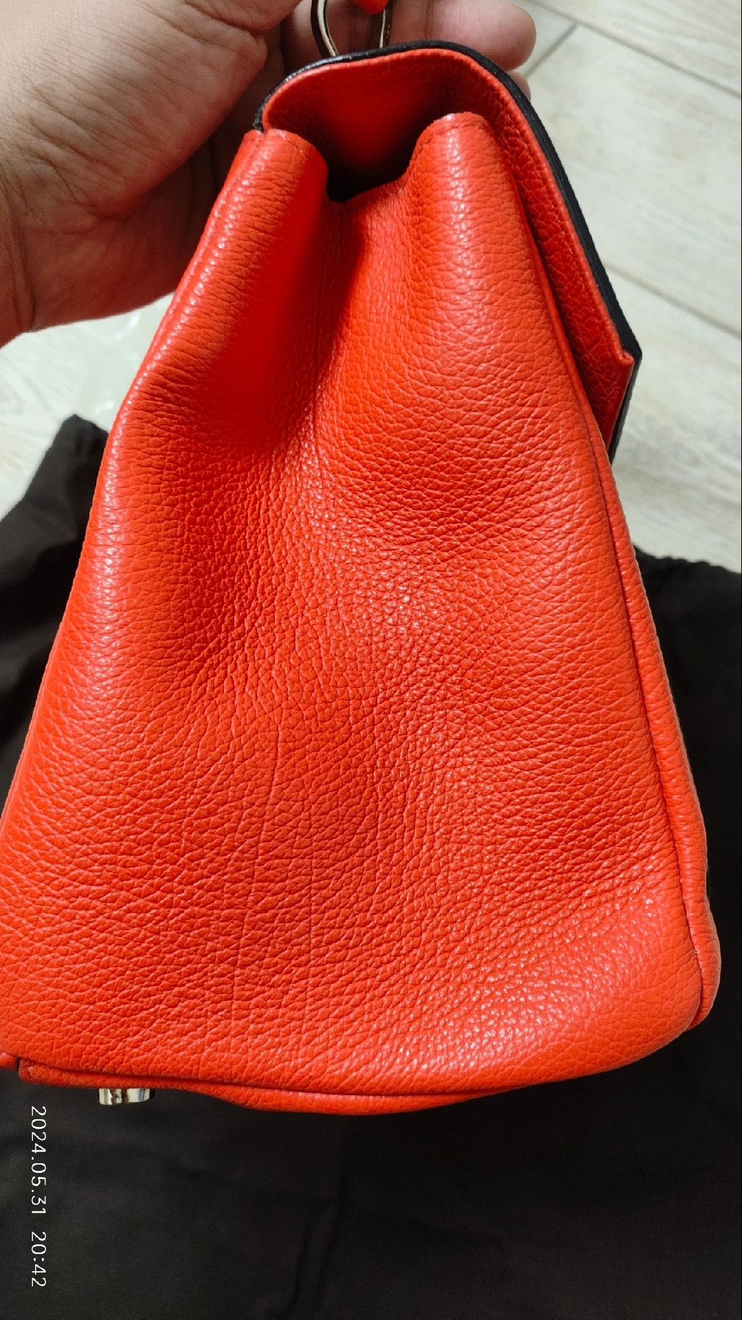 Trussardi Trussardi Medium Orange Leather Handbag Size ONE SIZE - 7 Thumbnail