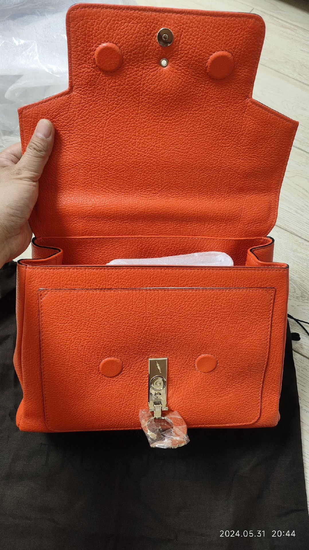Trussardi Trussardi Medium Orange Leather Handbag Size ONE SIZE - 5 Thumbnail