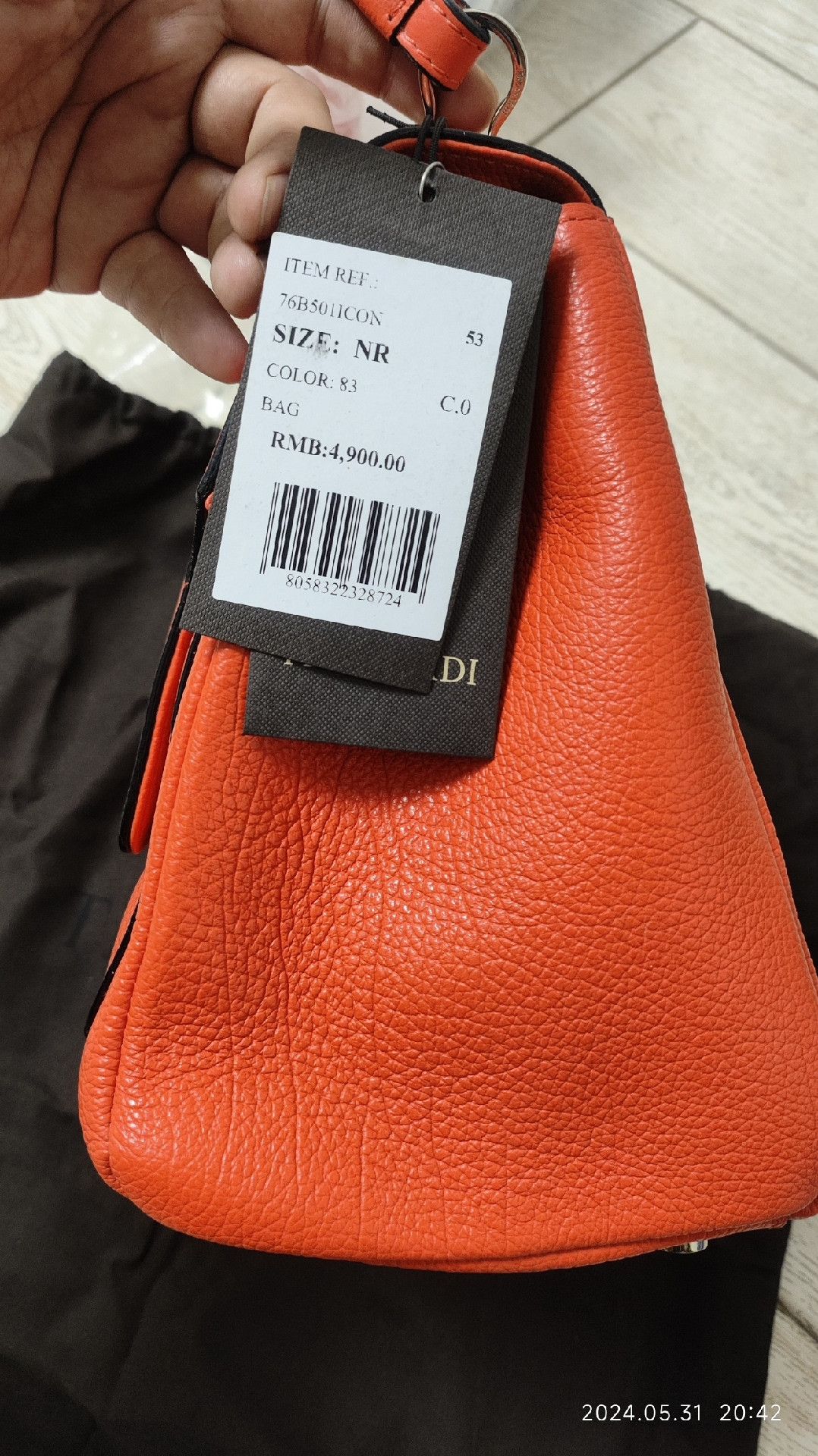 Trussardi Trussardi Medium Orange Leather Handbag Size ONE SIZE - 9 Thumbnail