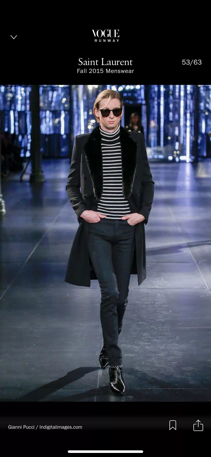 Saint Laurent Paris Saint Laurent FW15 Striped Turtleneck Size US L / EU 52-54 / 3 - 4 Thumbnail