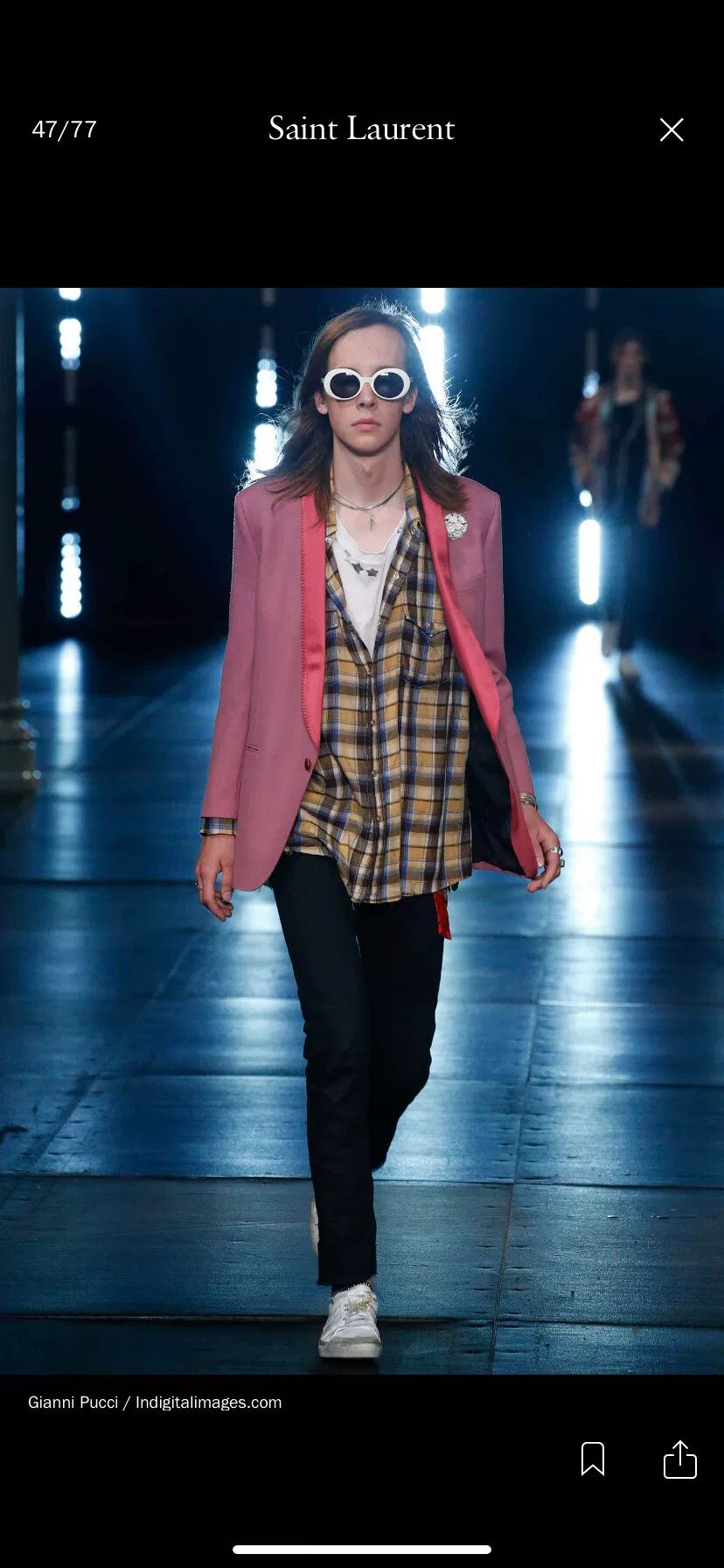 Saint Laurent Paris Saint Laurent 2016 Runway Pink Shawl Blazer Size US L / EU 52-54 / 3 - 6 Thumbnail