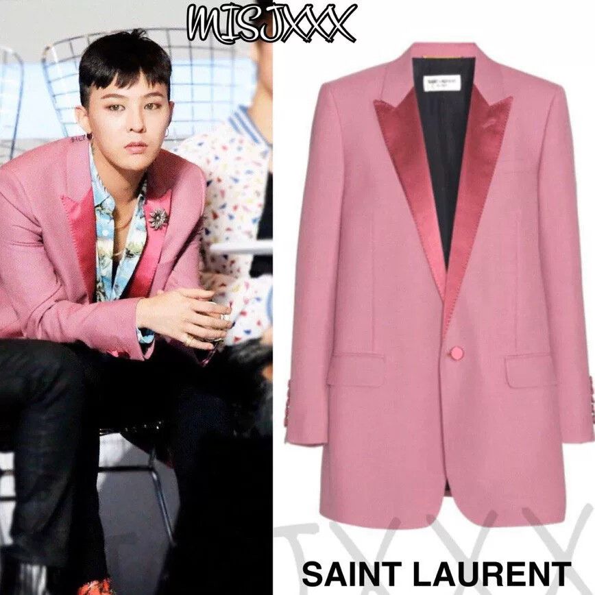 Saint Laurent Paris Saint Laurent 2016 Runway Pink Shawl Blazer Size US L / EU 52-54 / 3 - 7 Thumbnail