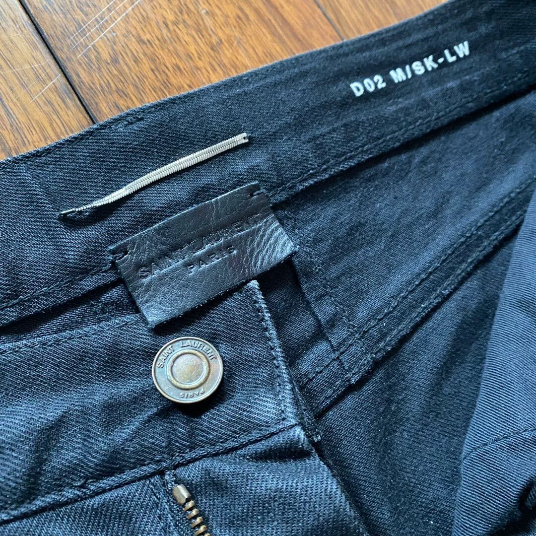 Hedi Slimane Saint Laurent SS15 Distressed Black Jeans Size US 29 - 3 Thumbnail